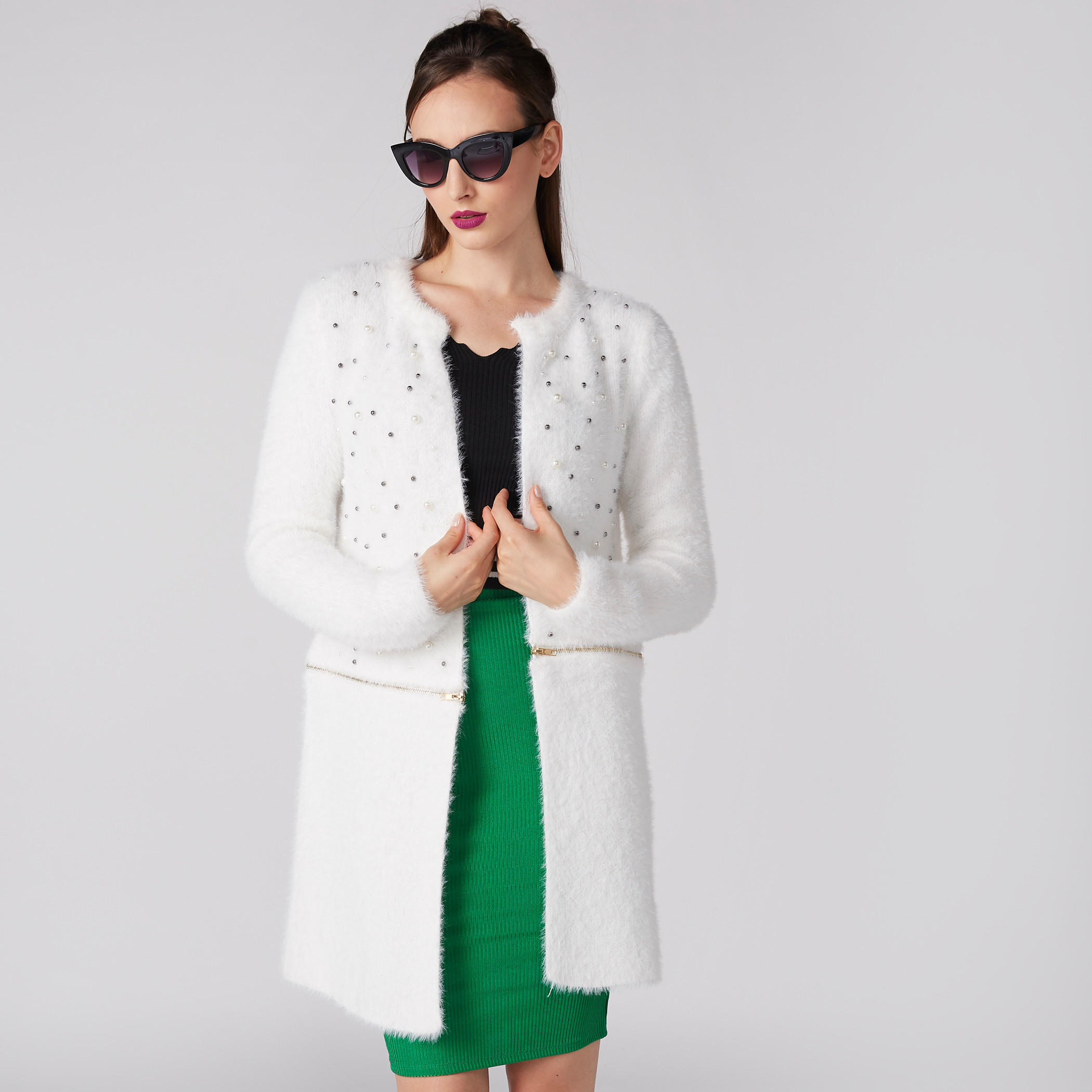 سترة كارديجن بأكمام طويلة وتفاصيل لؤلؤ-women-winterwear-cardigansandjumpers-cardigans-image-1