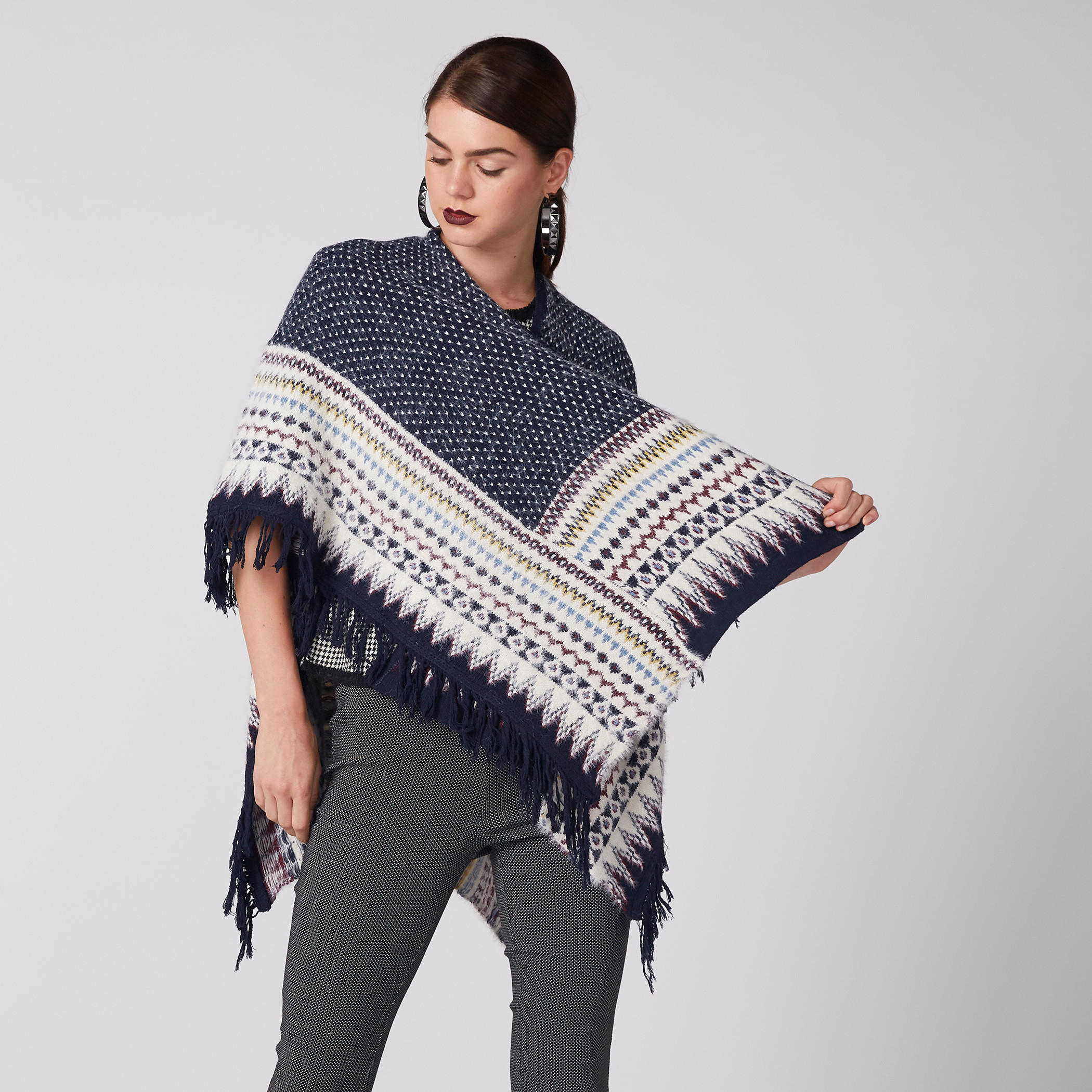 سترة شيفرون مفتوحة من المقدمة بشراشيب-women-winterwear-cardigansandjumpers-cardigans-image-3
