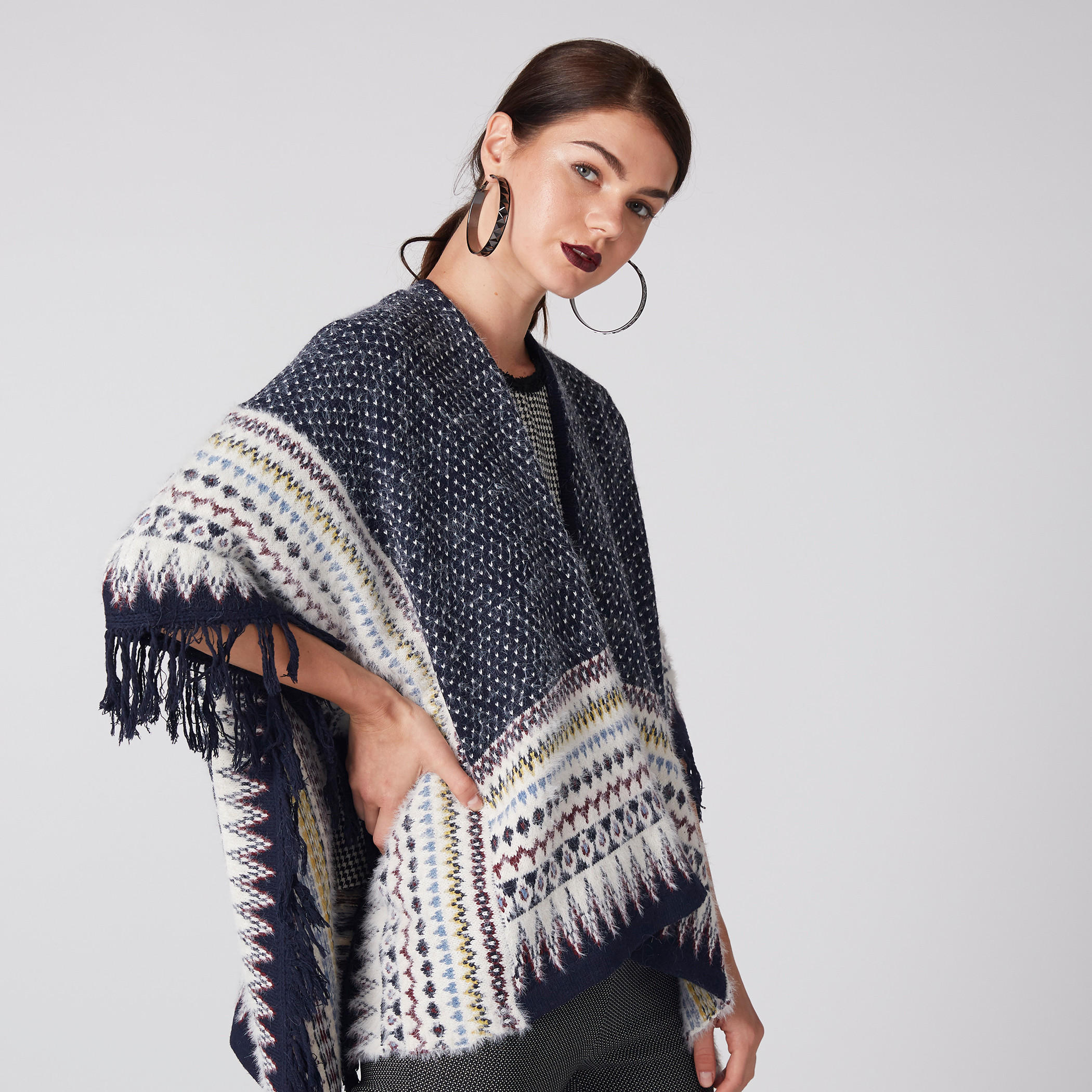 سترة شيفرون مفتوحة من المقدمة بشراشيب-women-winterwear-cardigansandjumpers-cardigans-image-5