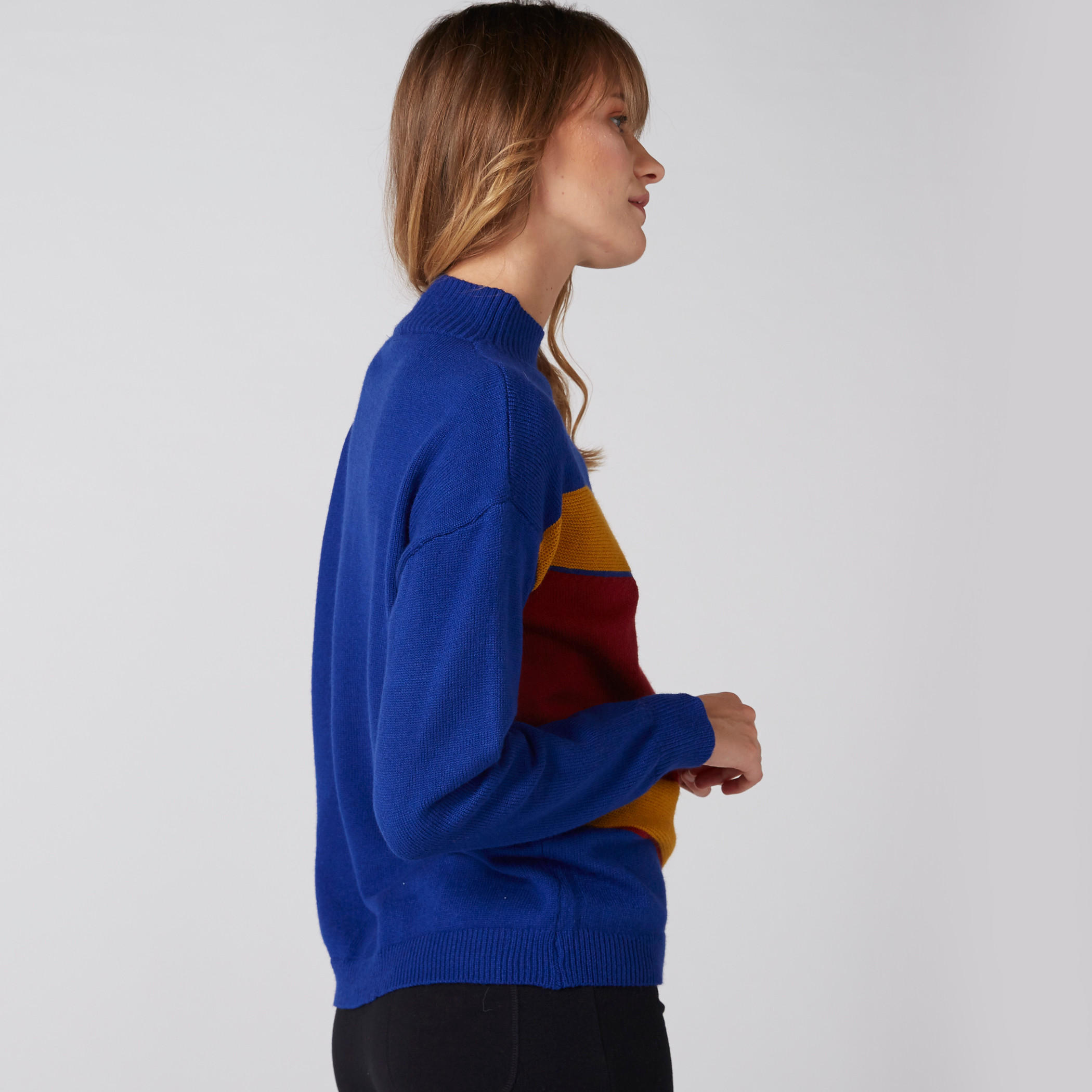 Textured Sweater with High Neck and Long Sleeves-women-clothing-cardigansandjumpers-jumpers-image-3