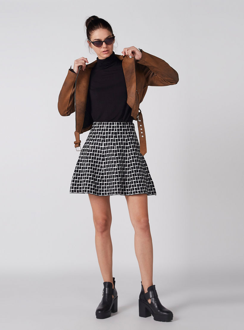Chequered Mini Skater Skirt-women-clothing-bottoms-skirts-image-3