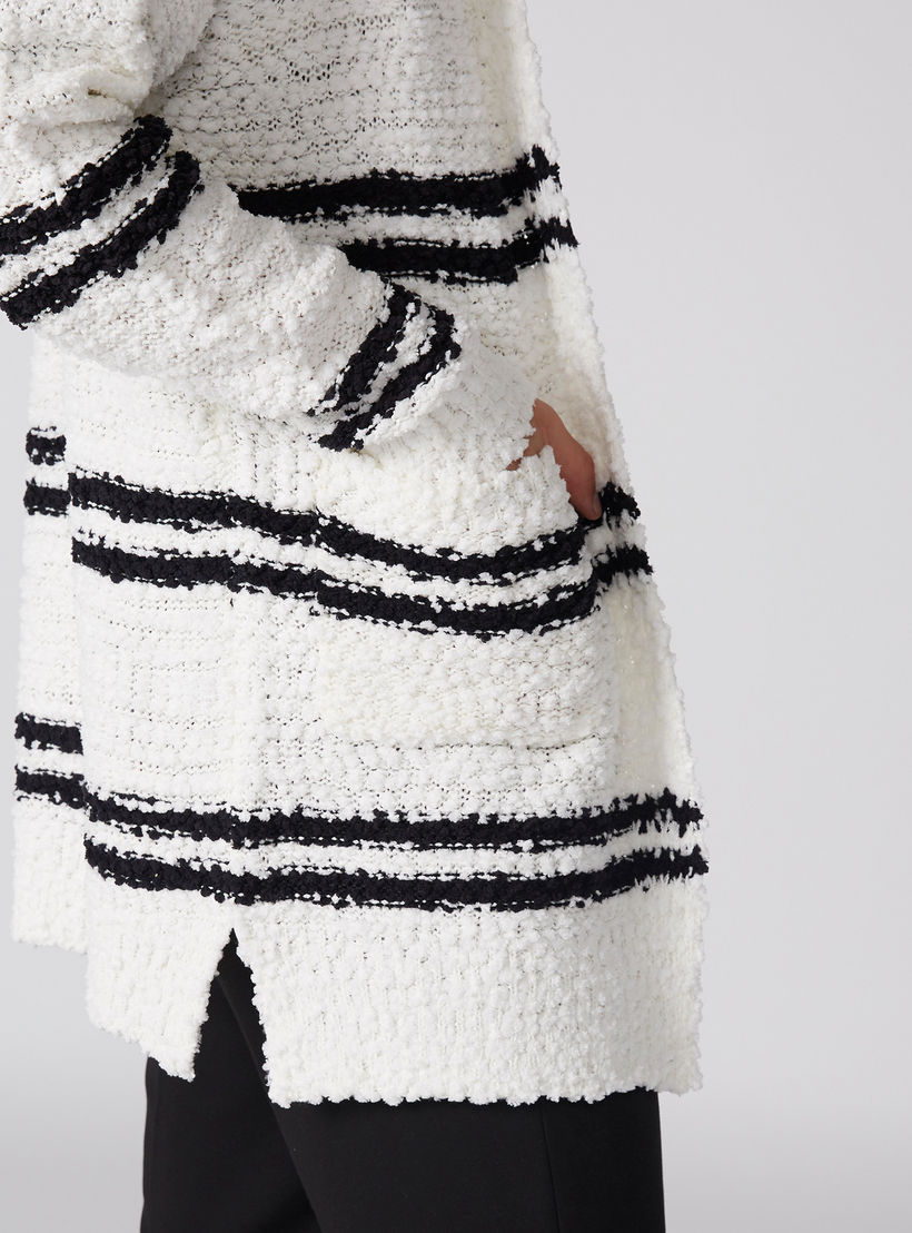 Textured Open Front Cardigan with Long Sleeves and Pocket Detail-women-winterwear-cardigansandjumpers-cardigans-image-5