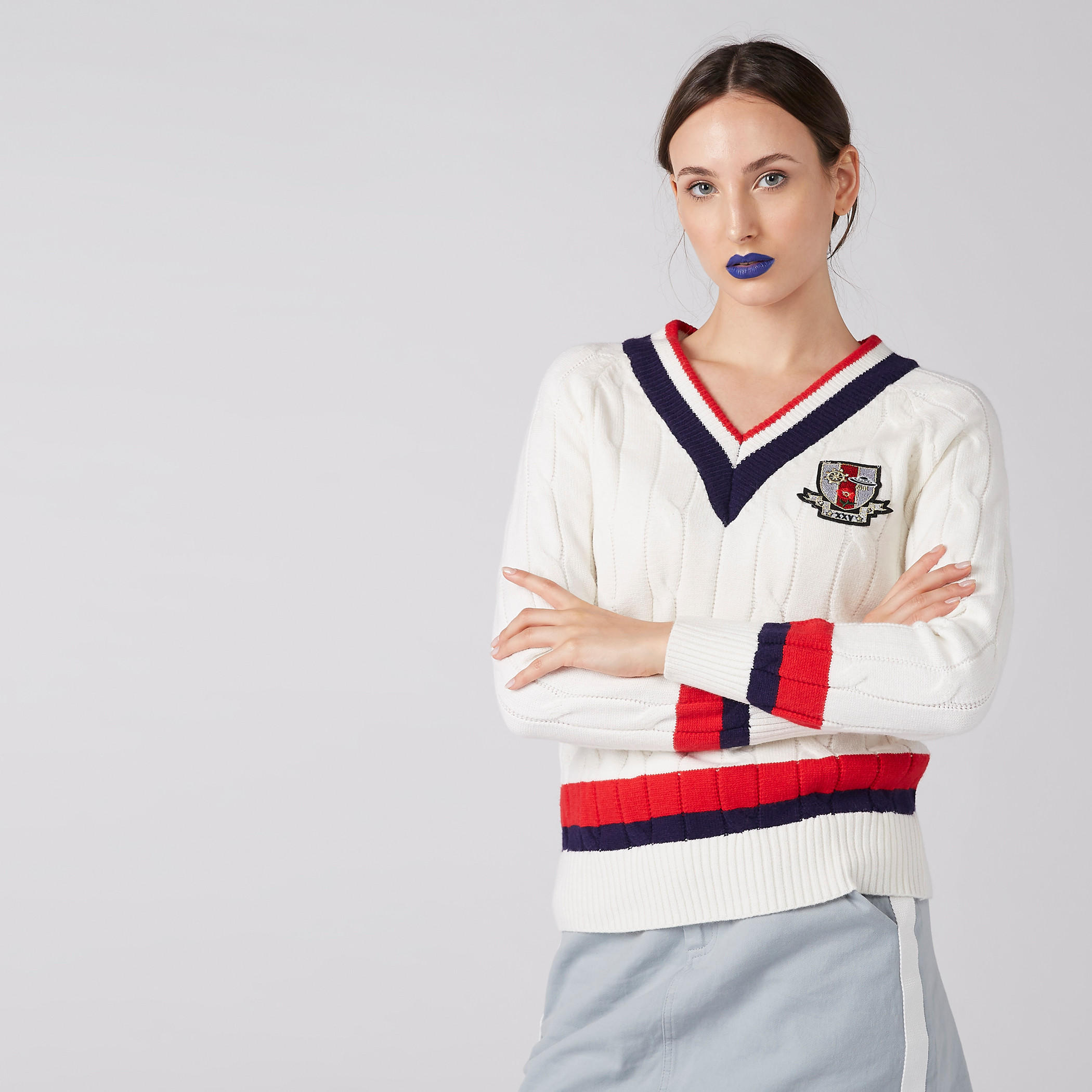 كنزة بياقة V وأكمام طويلة وطبعات-women-clothing-cardigansandjumpers-jumpers-image-1