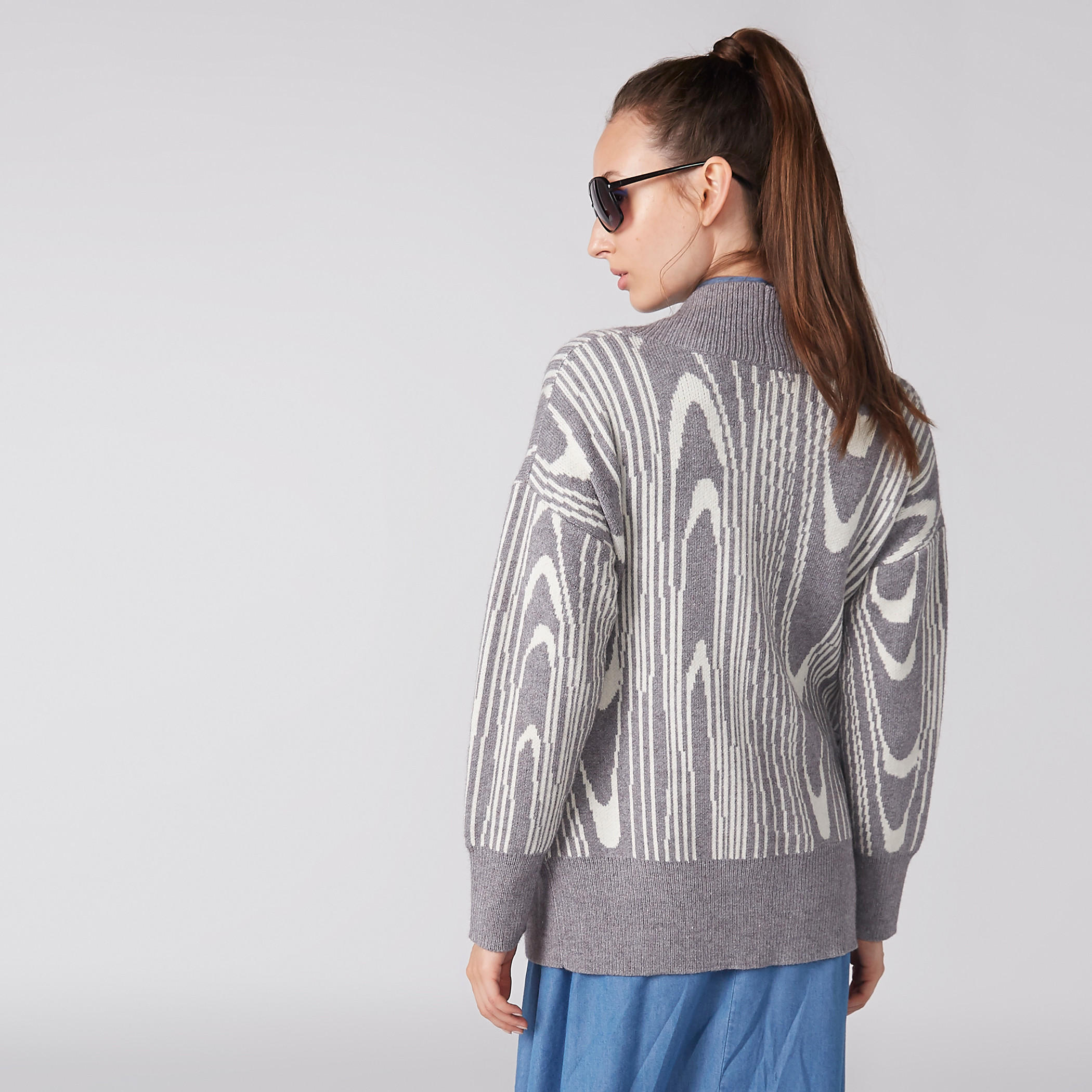 كارديجن بارز الملمس بأكمام طويلة وجيوب-women-winterwear-cardigansandjumpers-cardigans-image-2