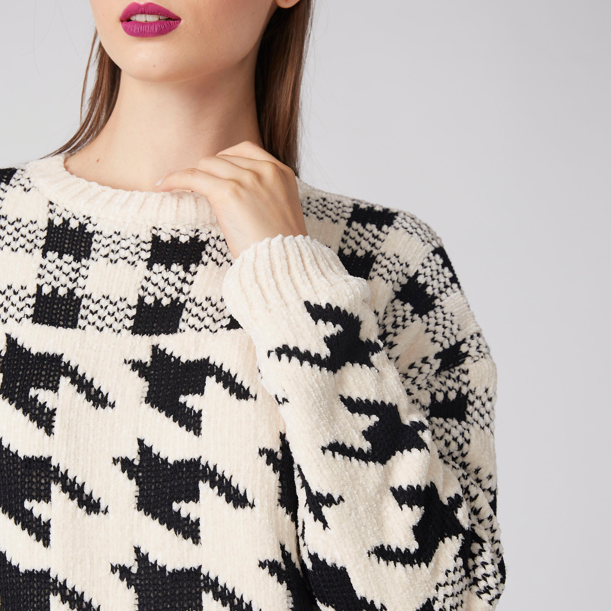 كنزة بارزة الملمس بأكمام طويلة وياقة مستديرة-women-clothing-cardigansandjumpers-jumpers-image-4