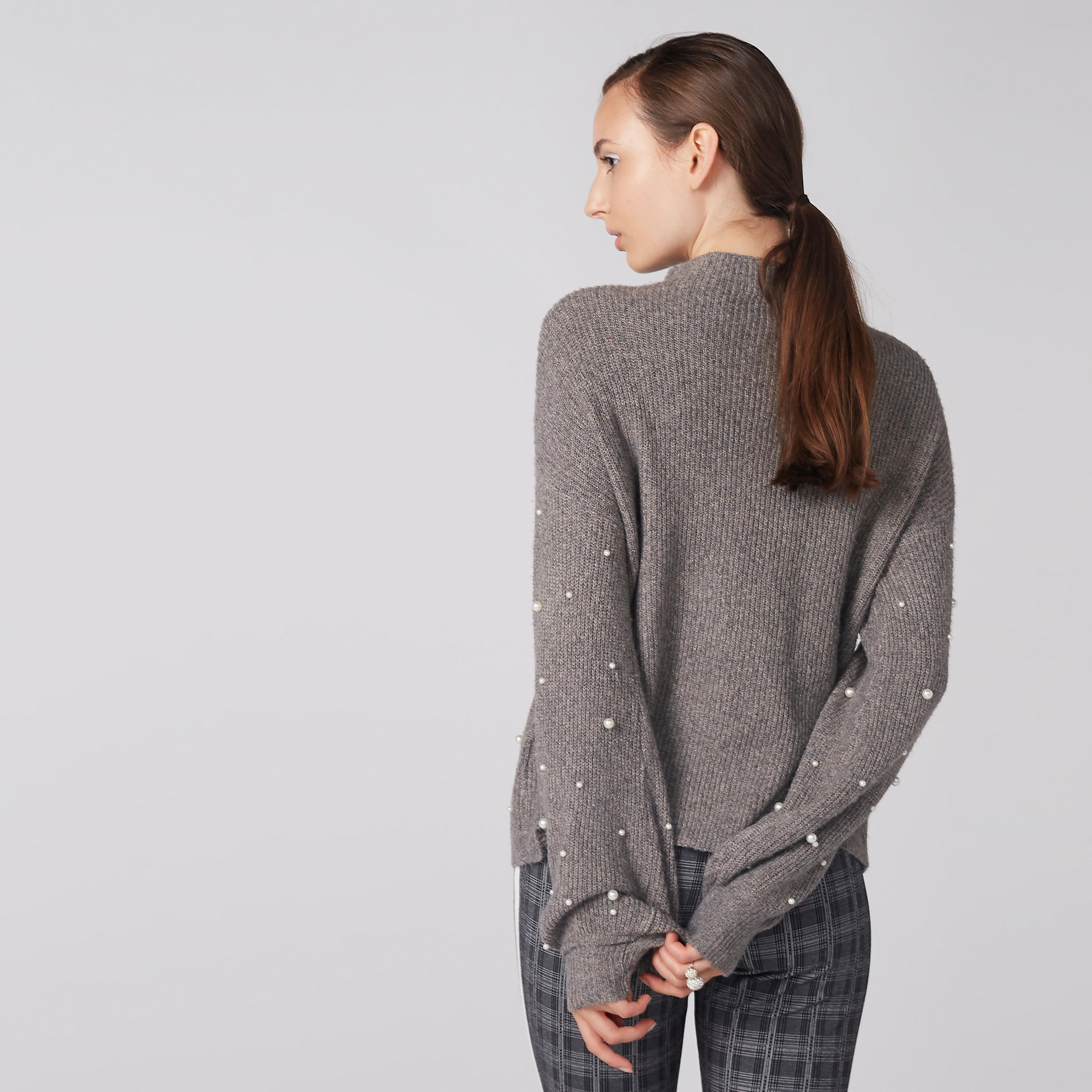 Textured Sweater with High Neck and Pearl Detail-women-clothing-cardigansandjumpers-jumpers-image-3