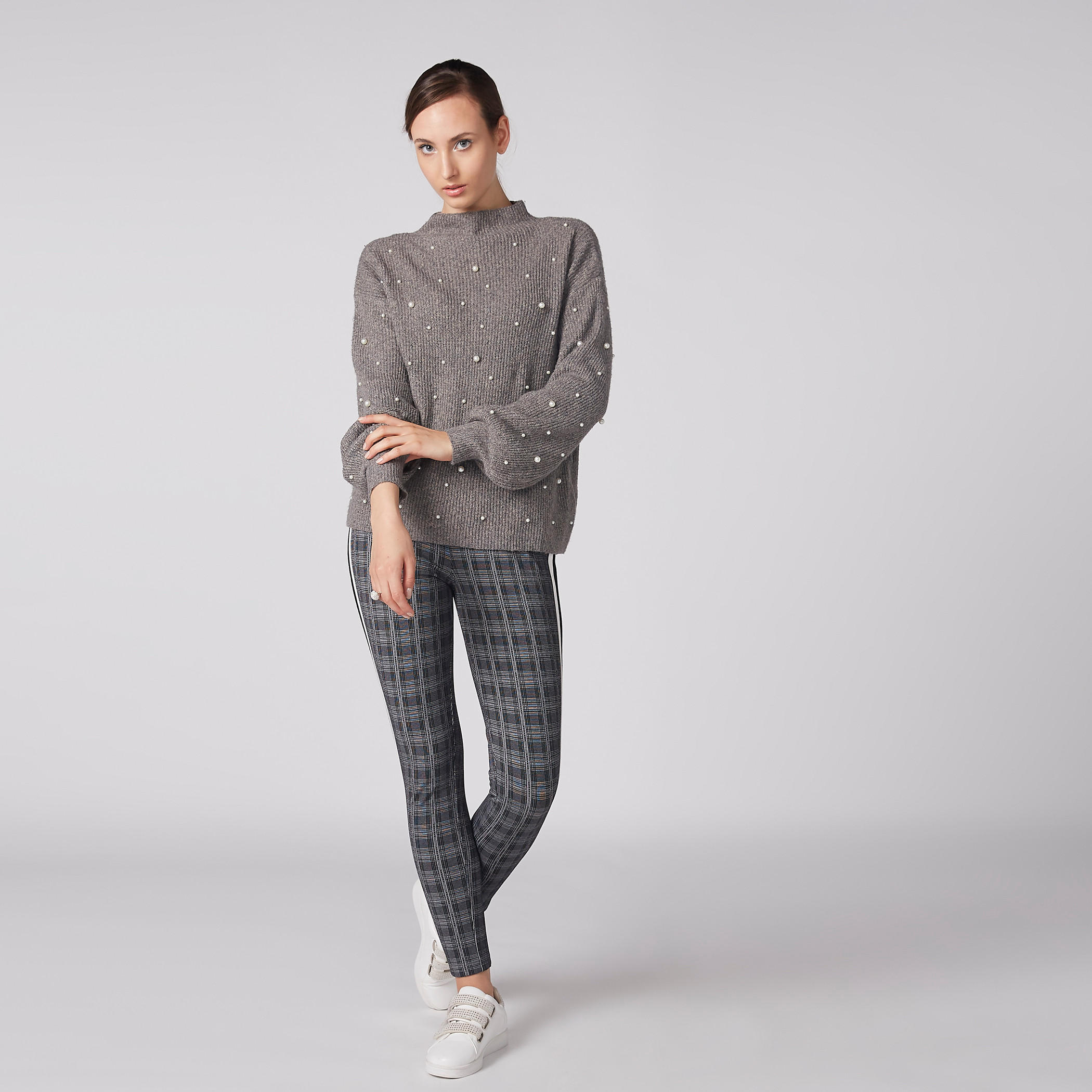 Textured Sweater with High Neck and Pearl Detail-women-clothing-cardigansandjumpers-jumpers-image-4