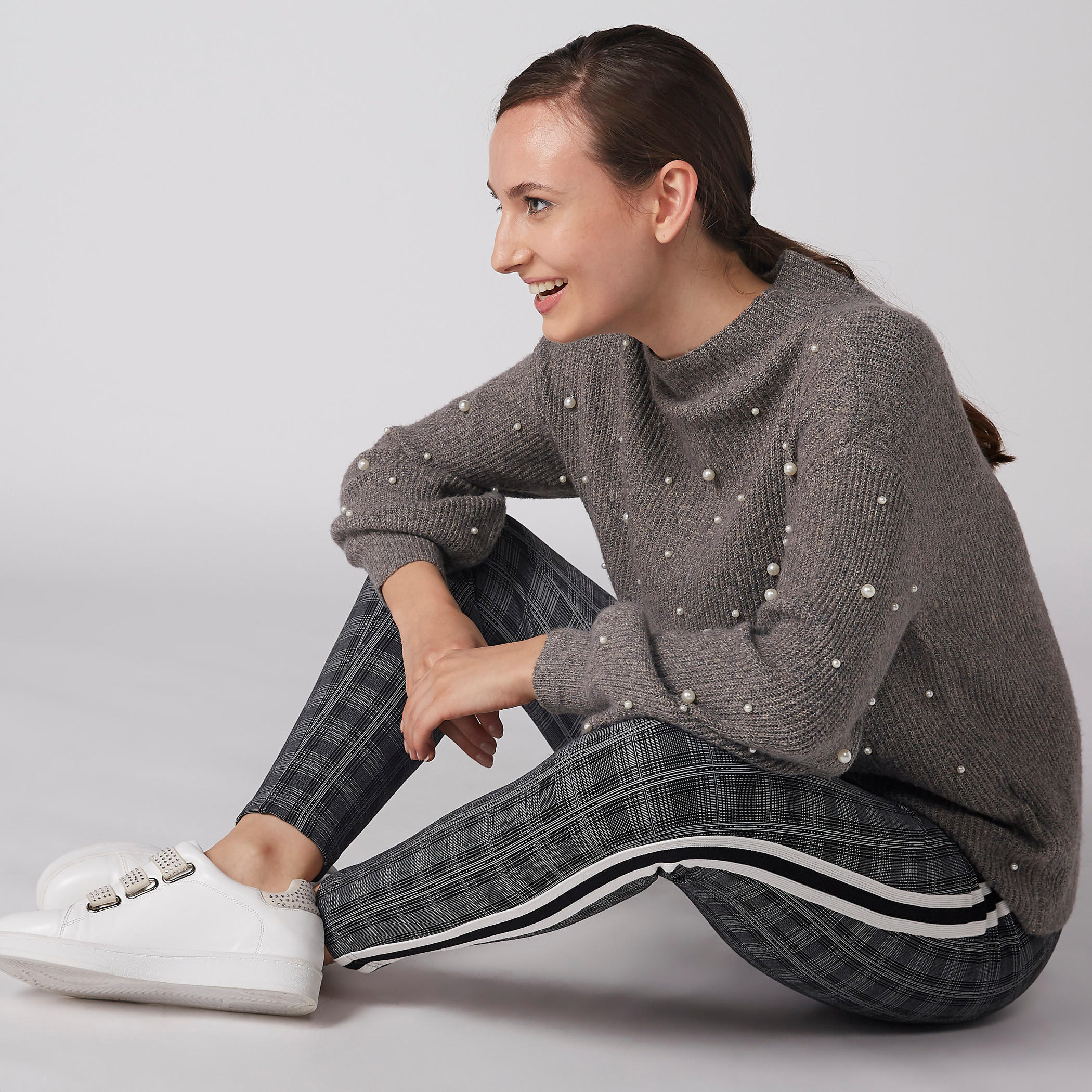 Textured Sweater with High Neck and Pearl Detail-women-clothing-cardigansandjumpers-jumpers-image-6