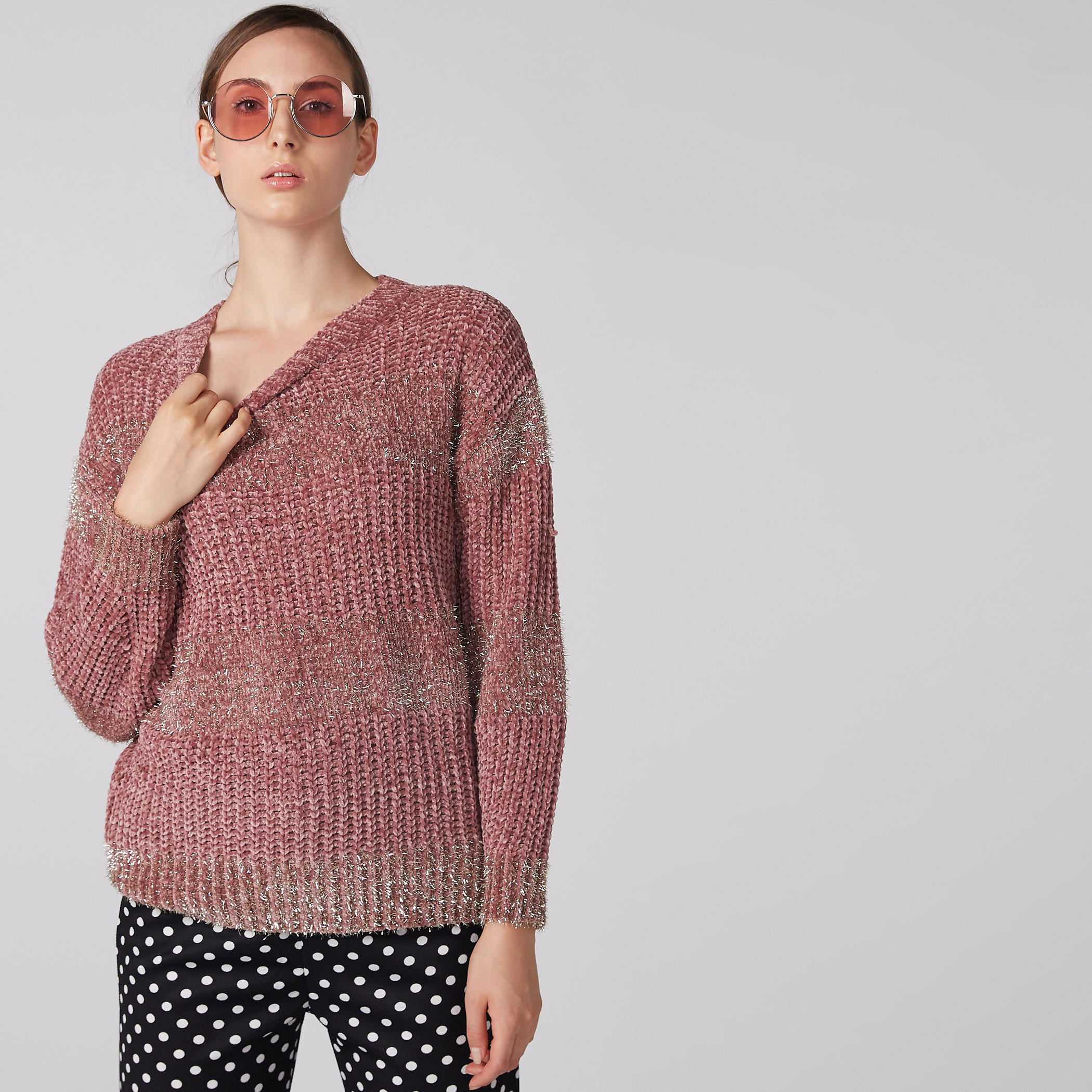 كنزة بارزة الملمس بأكمام طويلة وياقة مستديرة-women-clothing-cardigansandjumpers-jumpers-image-1