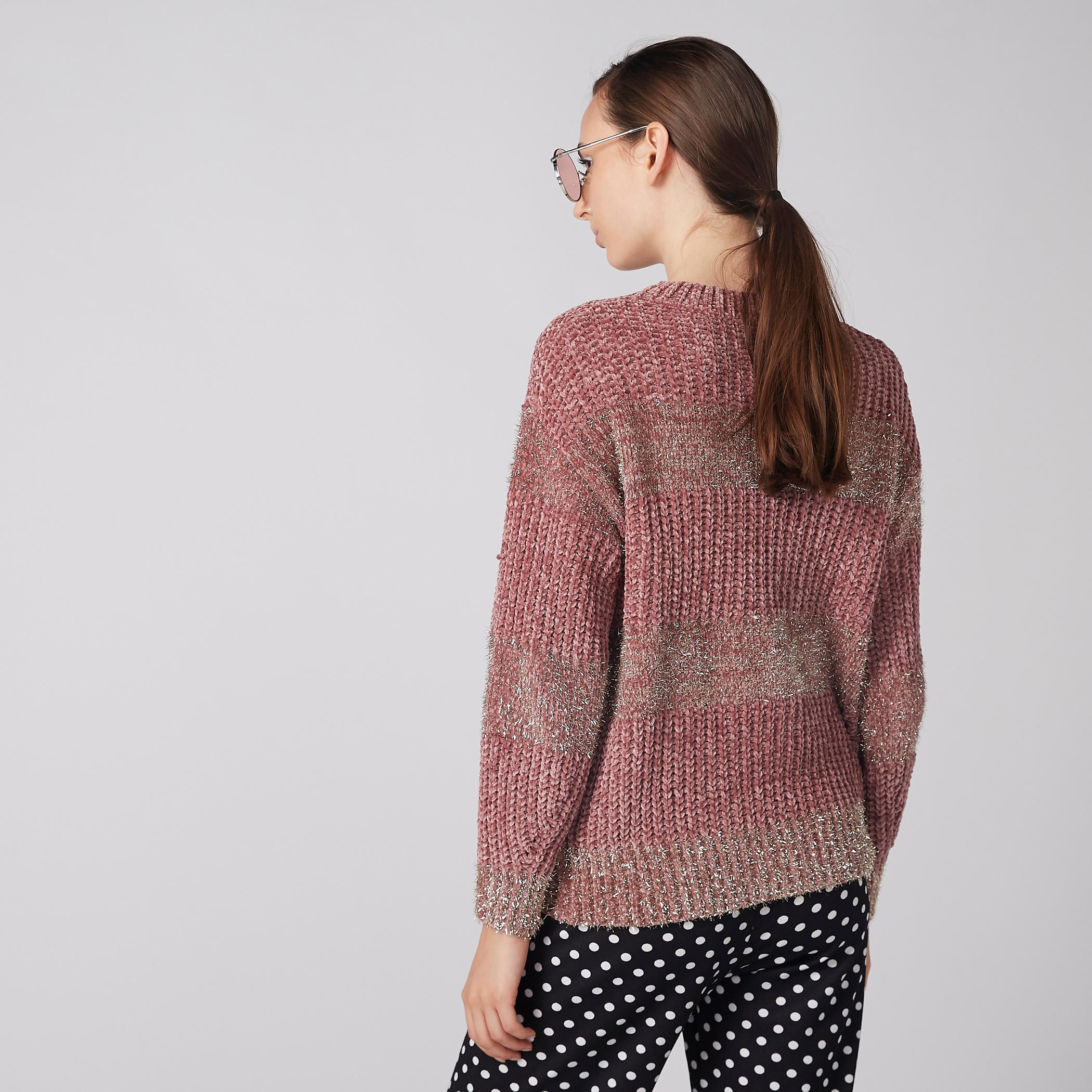 كنزة بارزة الملمس بأكمام طويلة وياقة مستديرة-women-clothing-cardigansandjumpers-jumpers-image-2