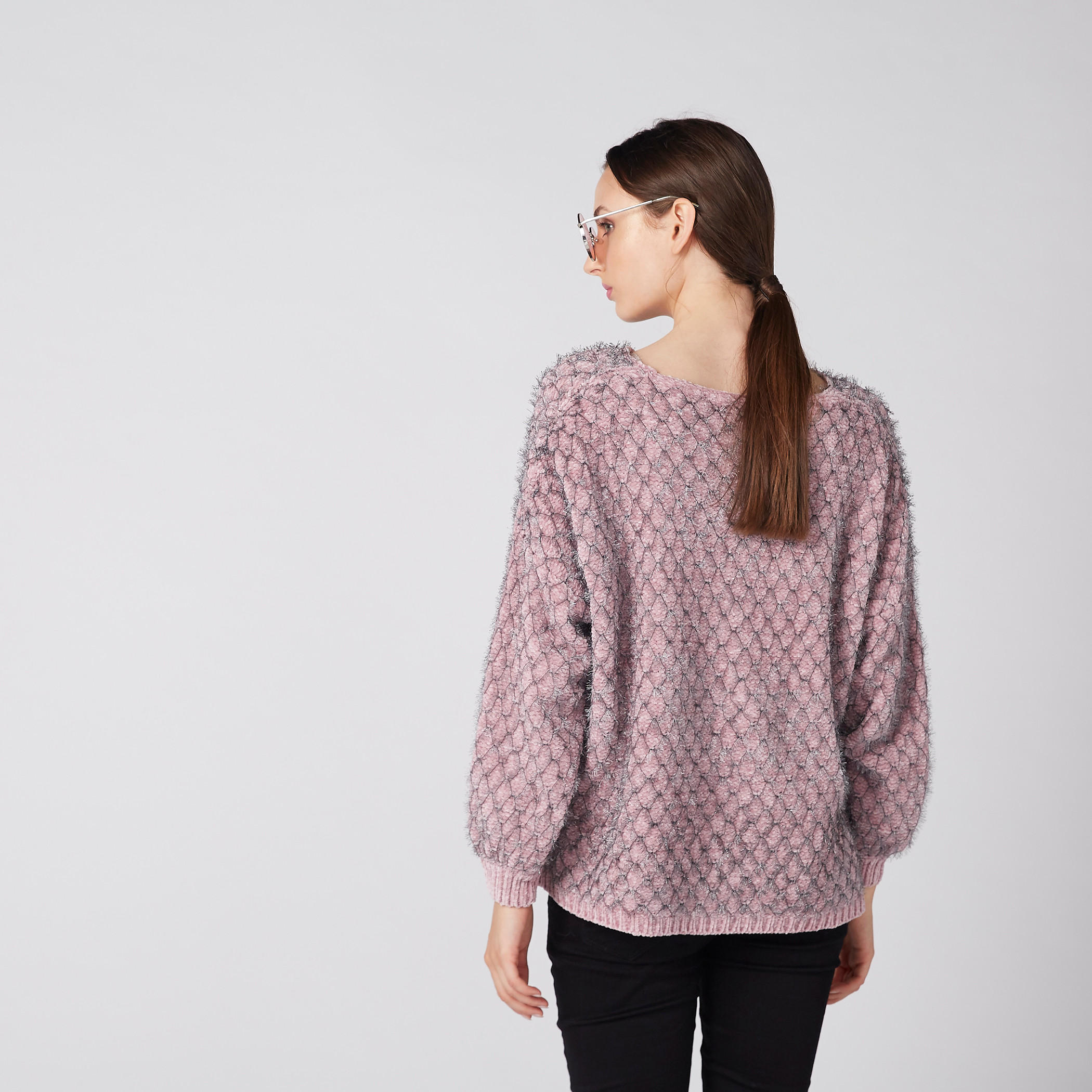 Textured Sweater with Long Sleeves and High Low Hem-women-clothing-cardigansandjumpers-jumpers-image-3