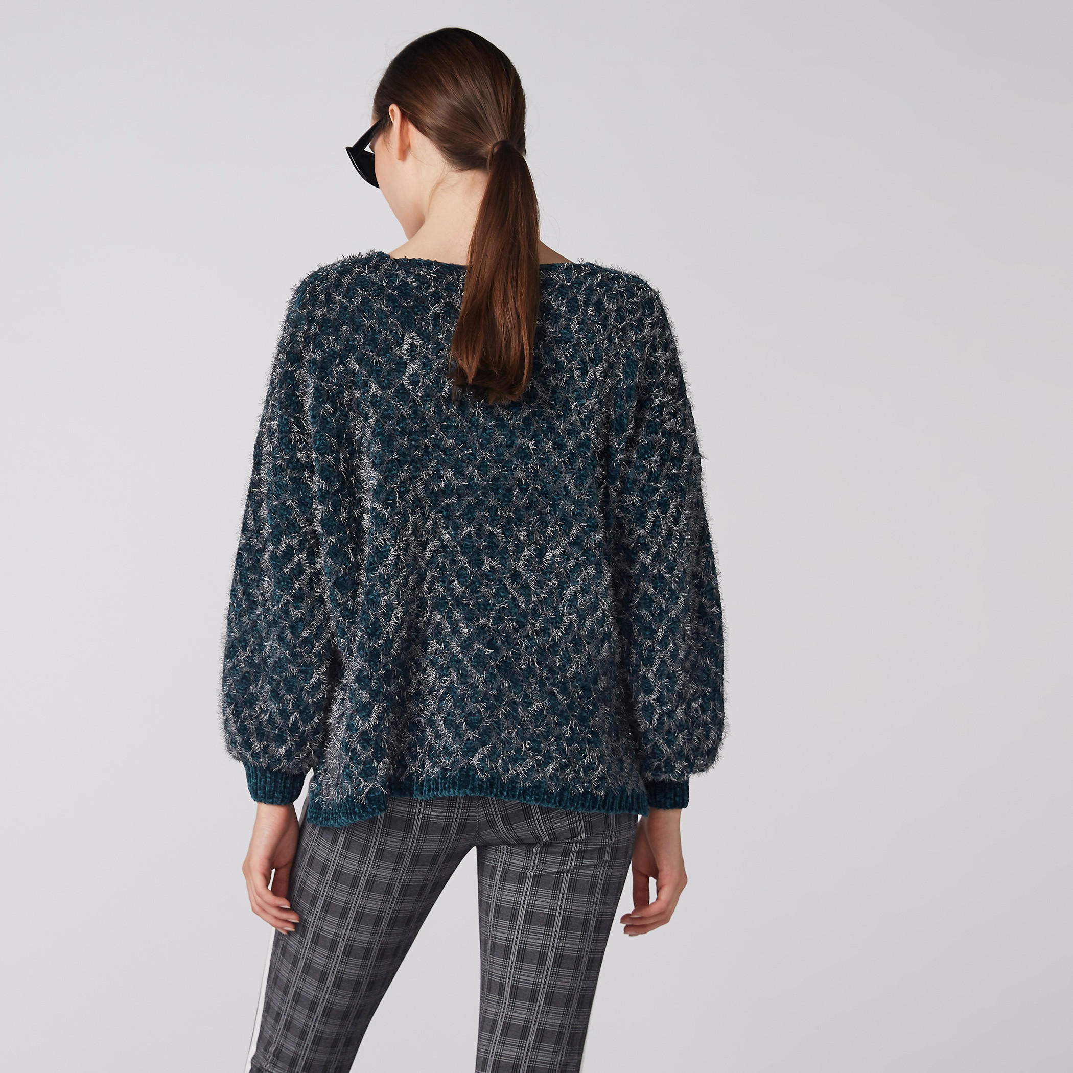 كنزة بارزة الملمس بأكمام طويلة وياقة مستديرة-women-clothing-cardigansandjumpers-jumpers-image-2