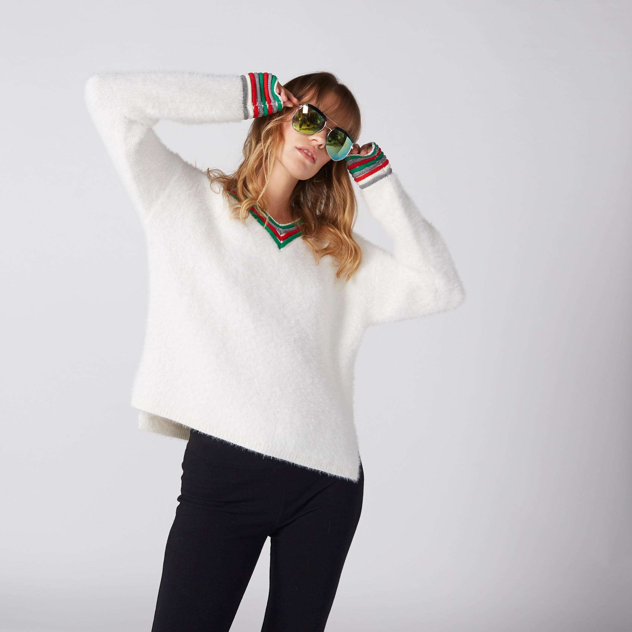 سويتر بياقة V وأكمام طويلة-women-clothing-cardigansandjumpers-jumpers-image-2