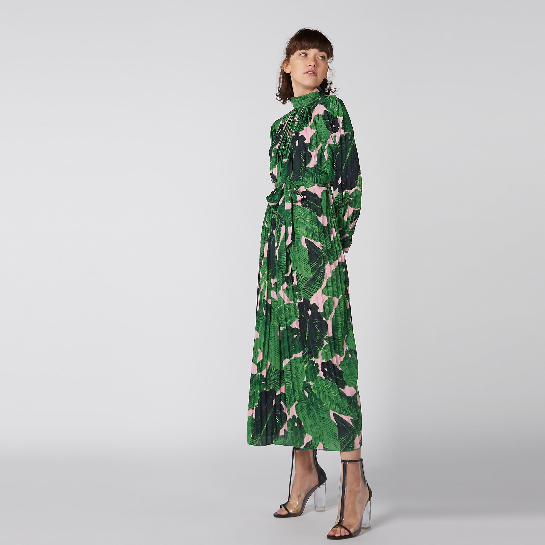 فستان ميدي بطيّات وطبعات وأكمام طويلة وأربطة-women-clothing-dresses-image-4