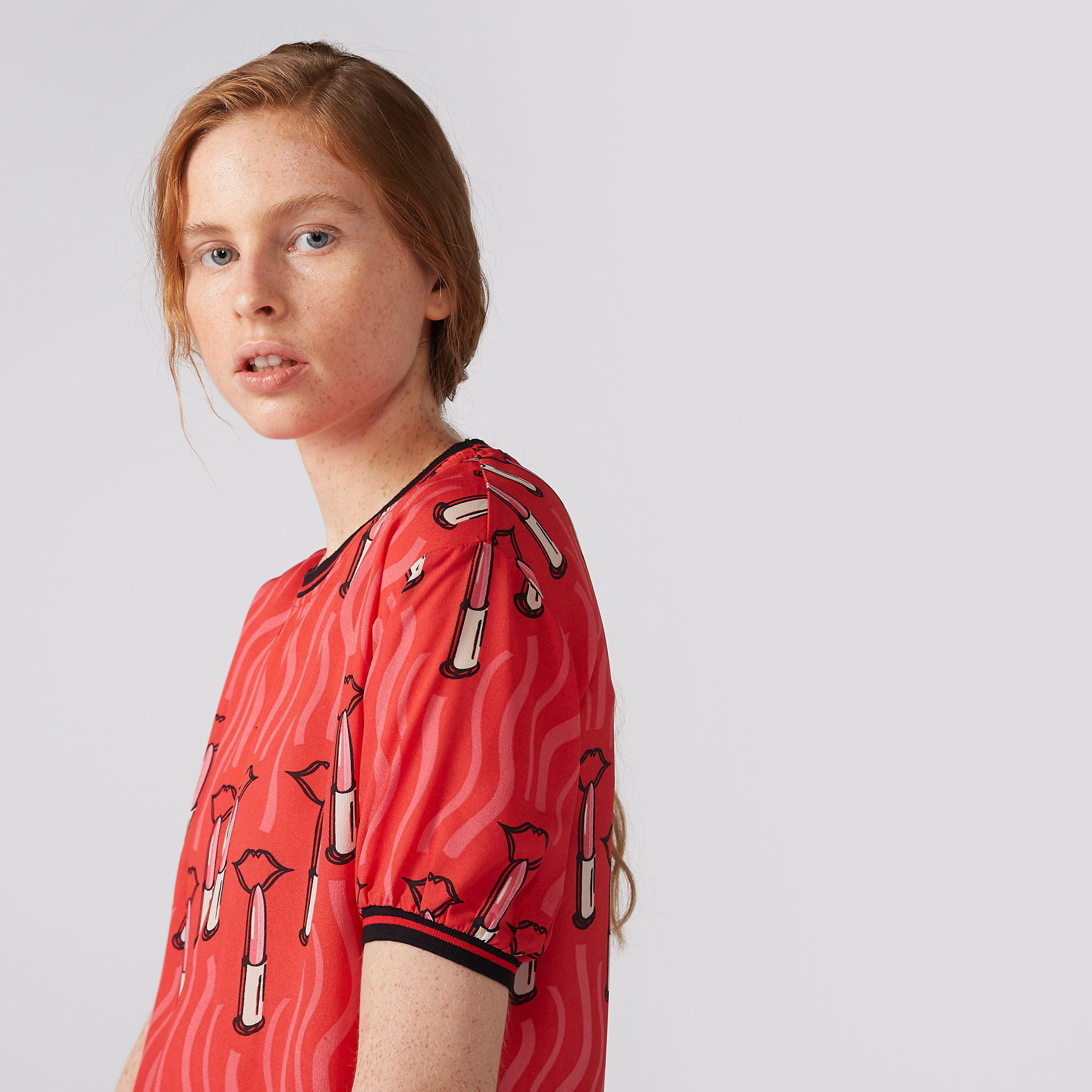 Printed Top with Crew Neck and Short Sleeves-women-clothing-tshirts-image-4