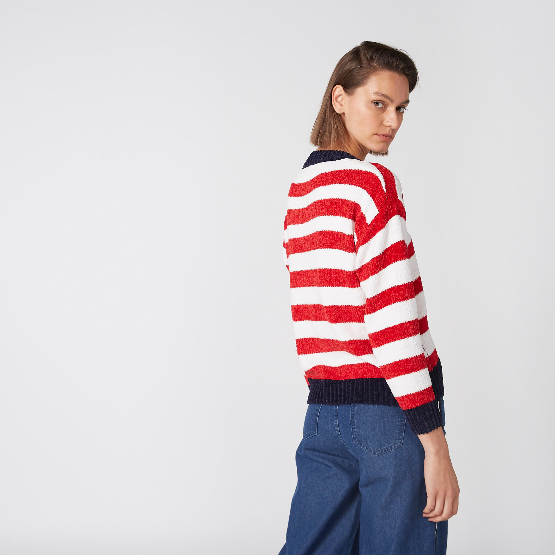 سويتر مقلّم بياقة مستديرة وأكمام طويلة-women-clothing-cardigansandjumpers-jumpers-image-3