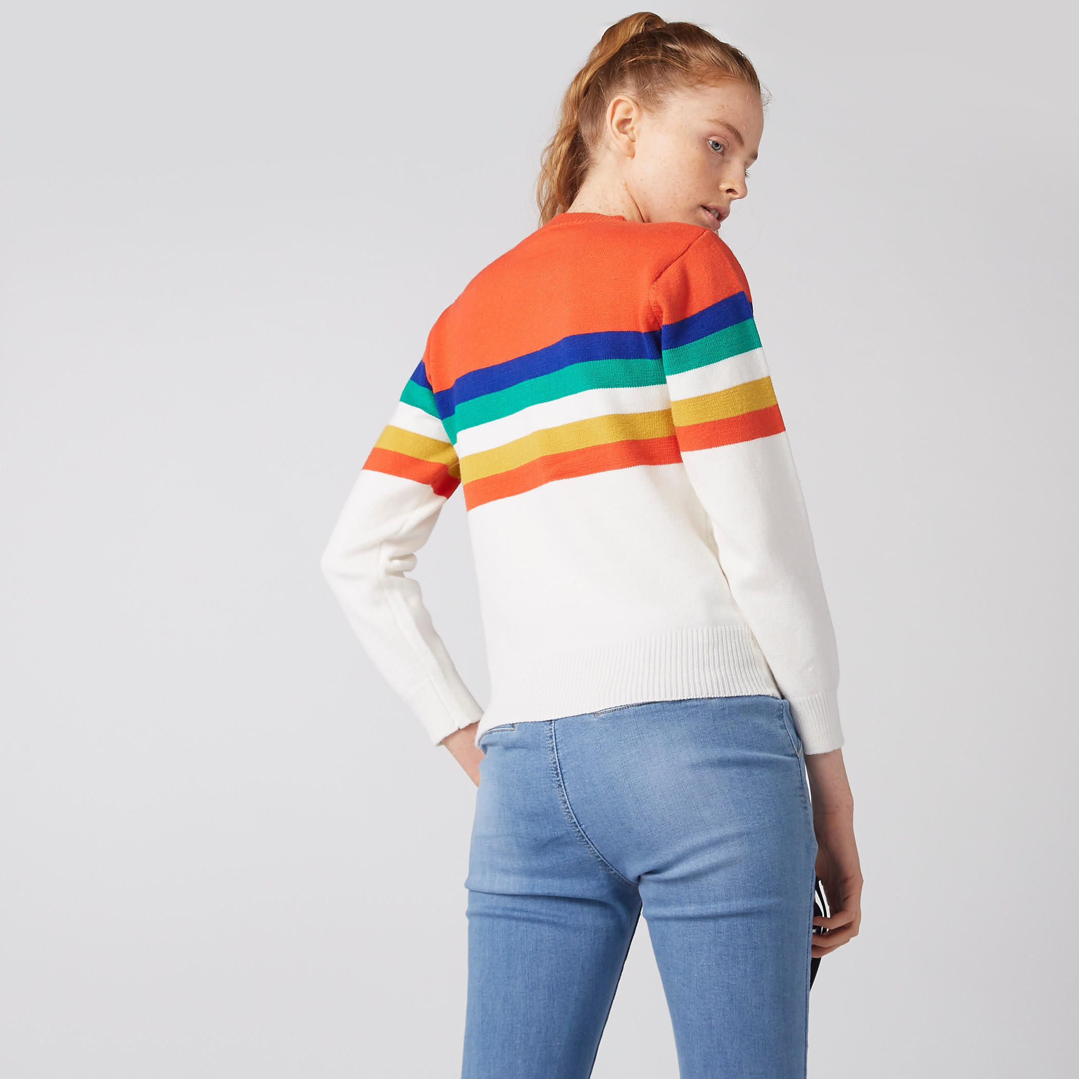 سويتر مقلّم بياقة مستديرة وأكمام طويلة-women-clothing-cardigansandjumpers-jumpers-image-3