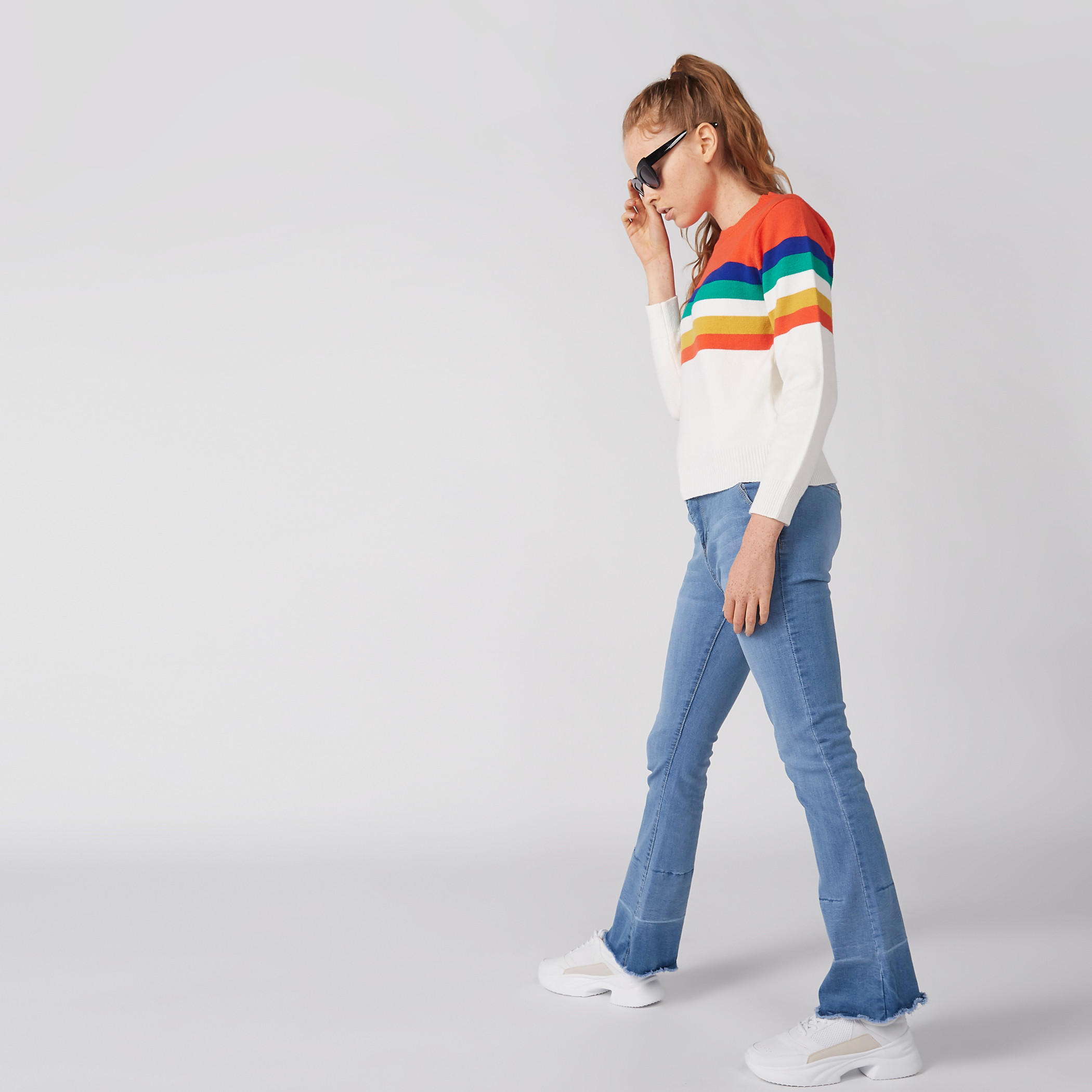 سويتر مقلّم بياقة مستديرة وأكمام طويلة-women-clothing-cardigansandjumpers-jumpers-image-5