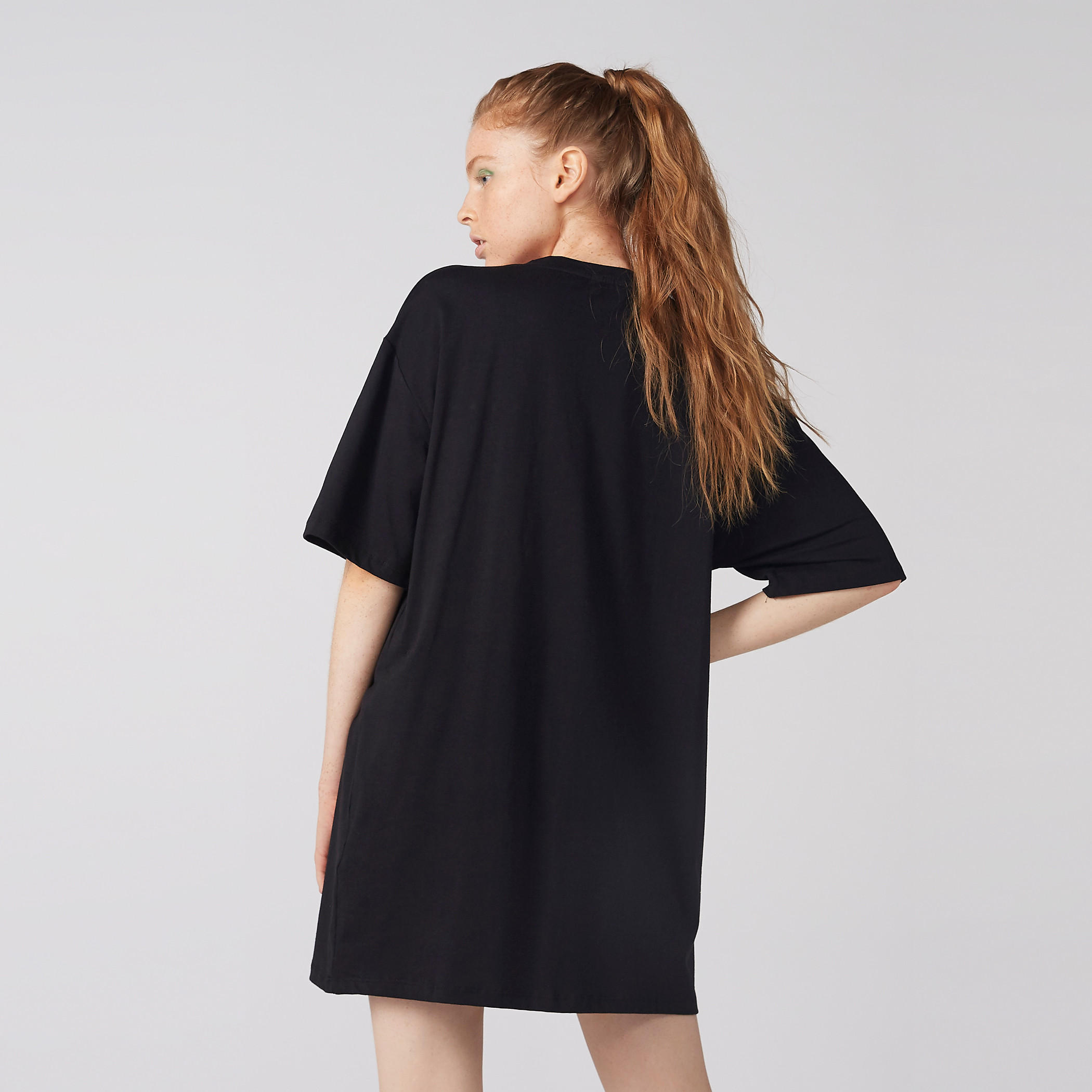 Sequin Detail Oversized T-Shirt with Short Sleeves-women-clothing-tshirts-image-5