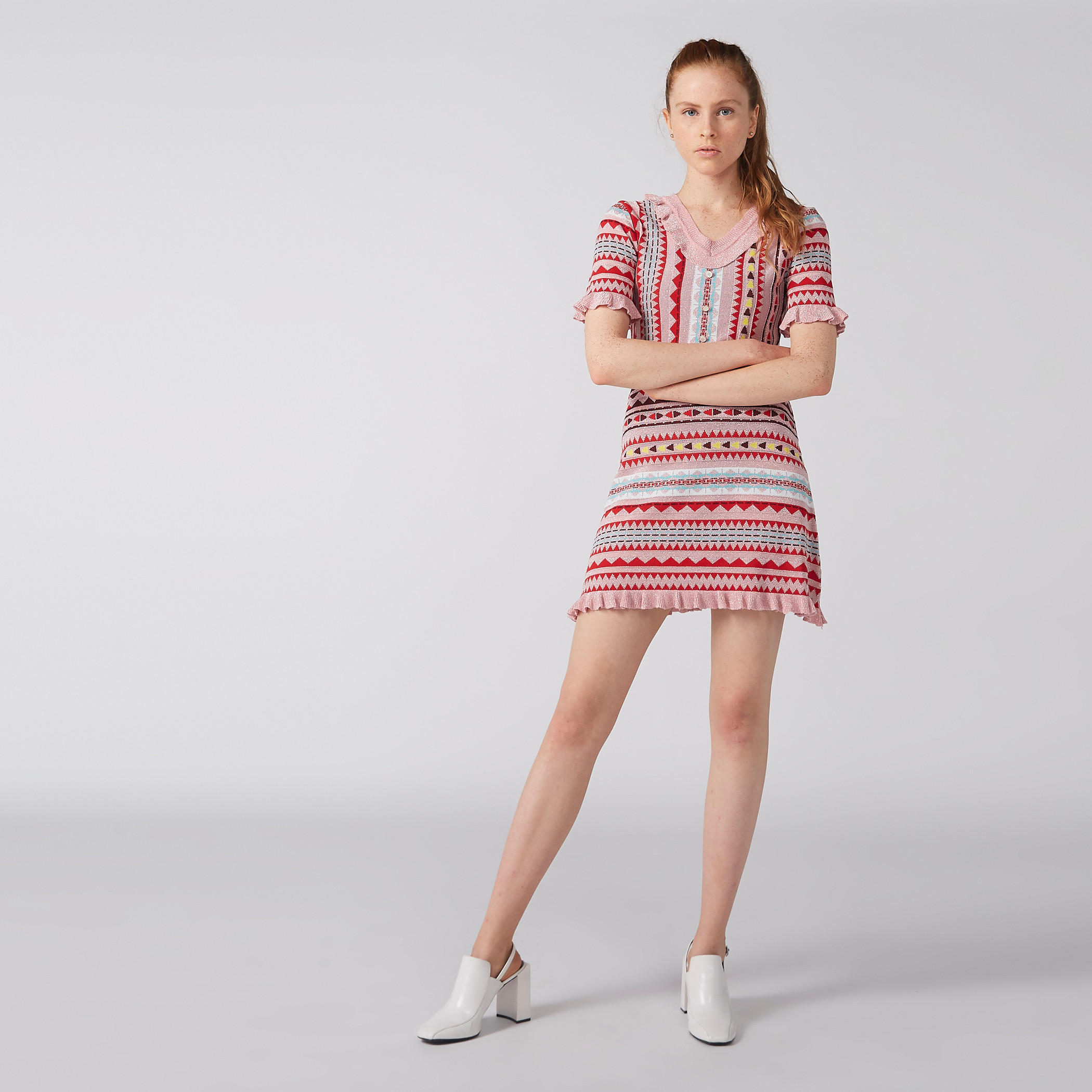 فستان إيه لاين قصير بأكمام قصيرة-women-clothing-dresses-image-2