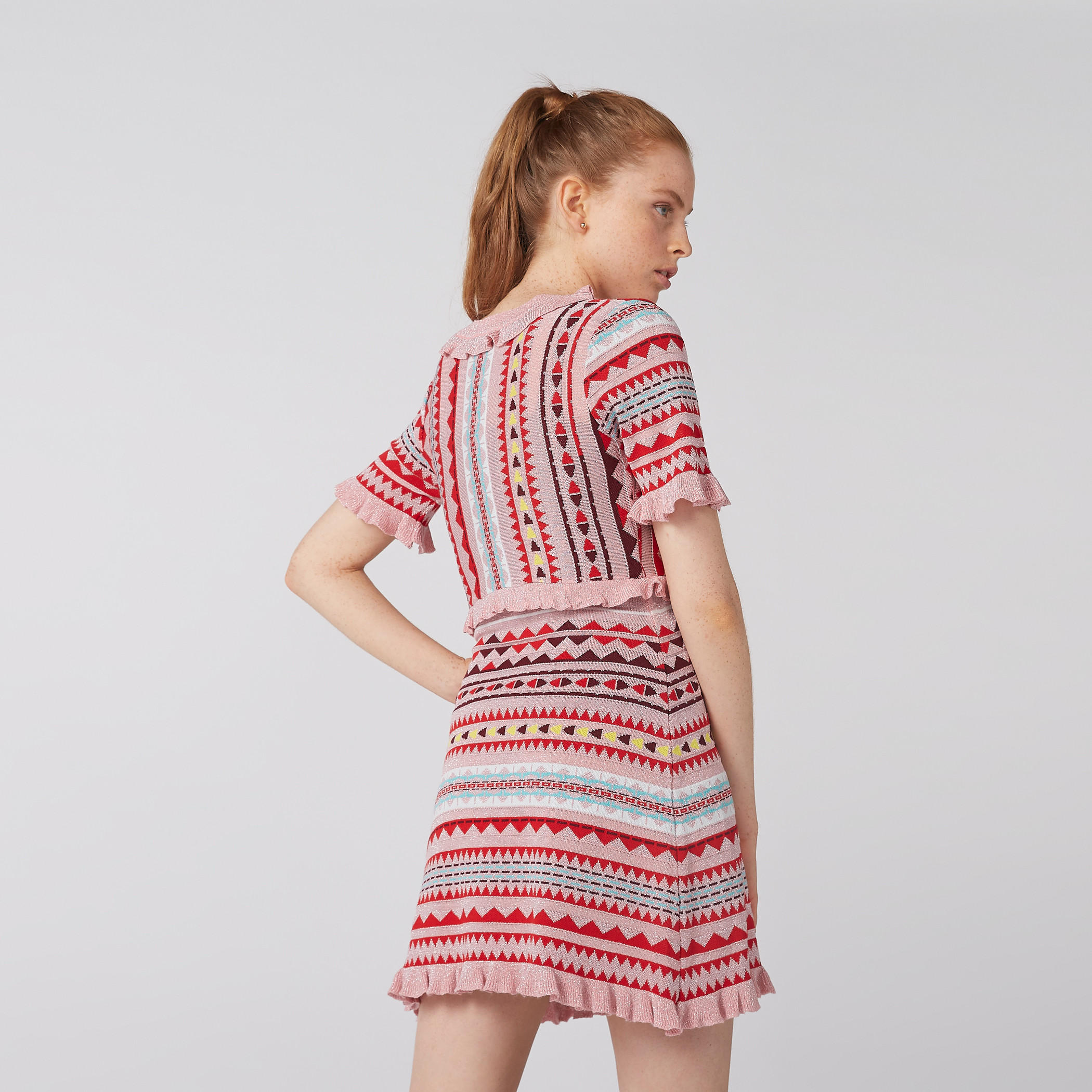 فستان إيه لاين قصير بأكمام قصيرة-women-clothing-dresses-image-3