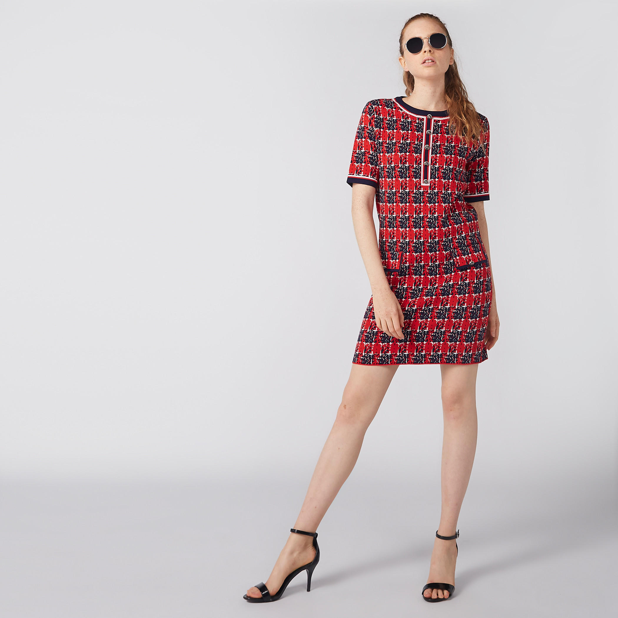 فستان قصير واسع بأكمام قصيرة وطبعات-women-clothing-dresses-image-1