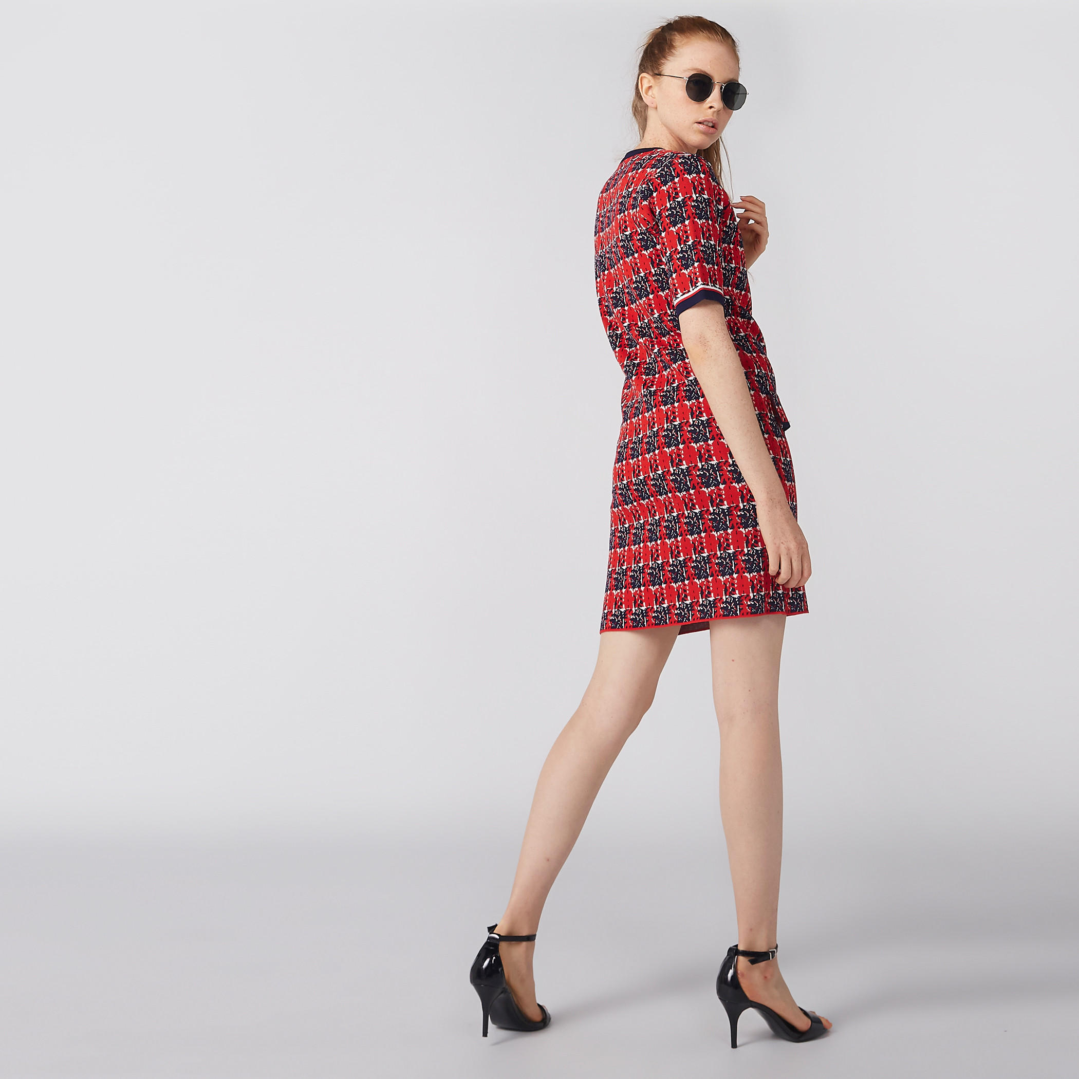 فستان قصير واسع بأكمام قصيرة وطبعات-women-clothing-dresses-image-3