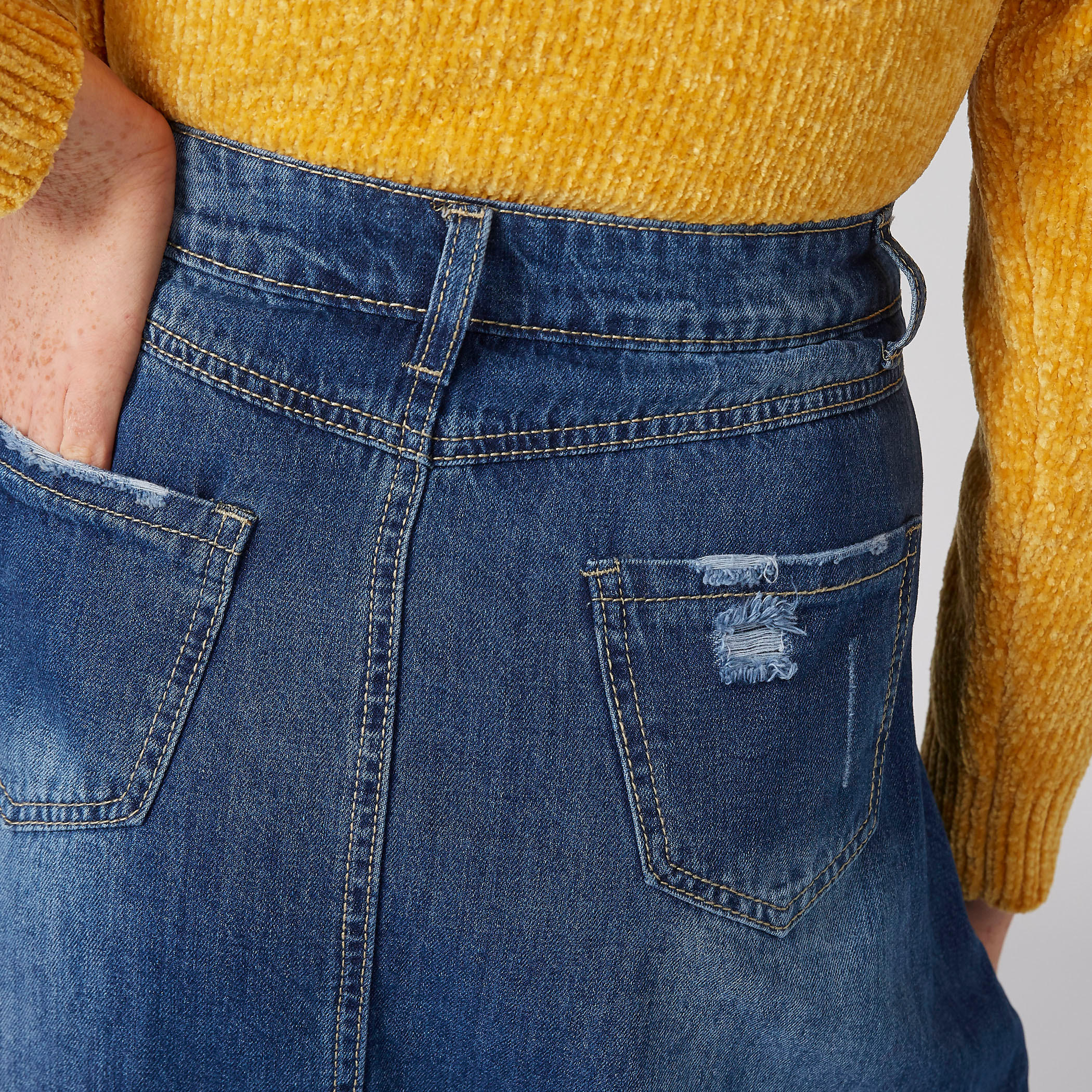 تنورة بتصميم ممزق وزر إغلاق وجيوب-women-clothing-bottoms-skirts-image-4