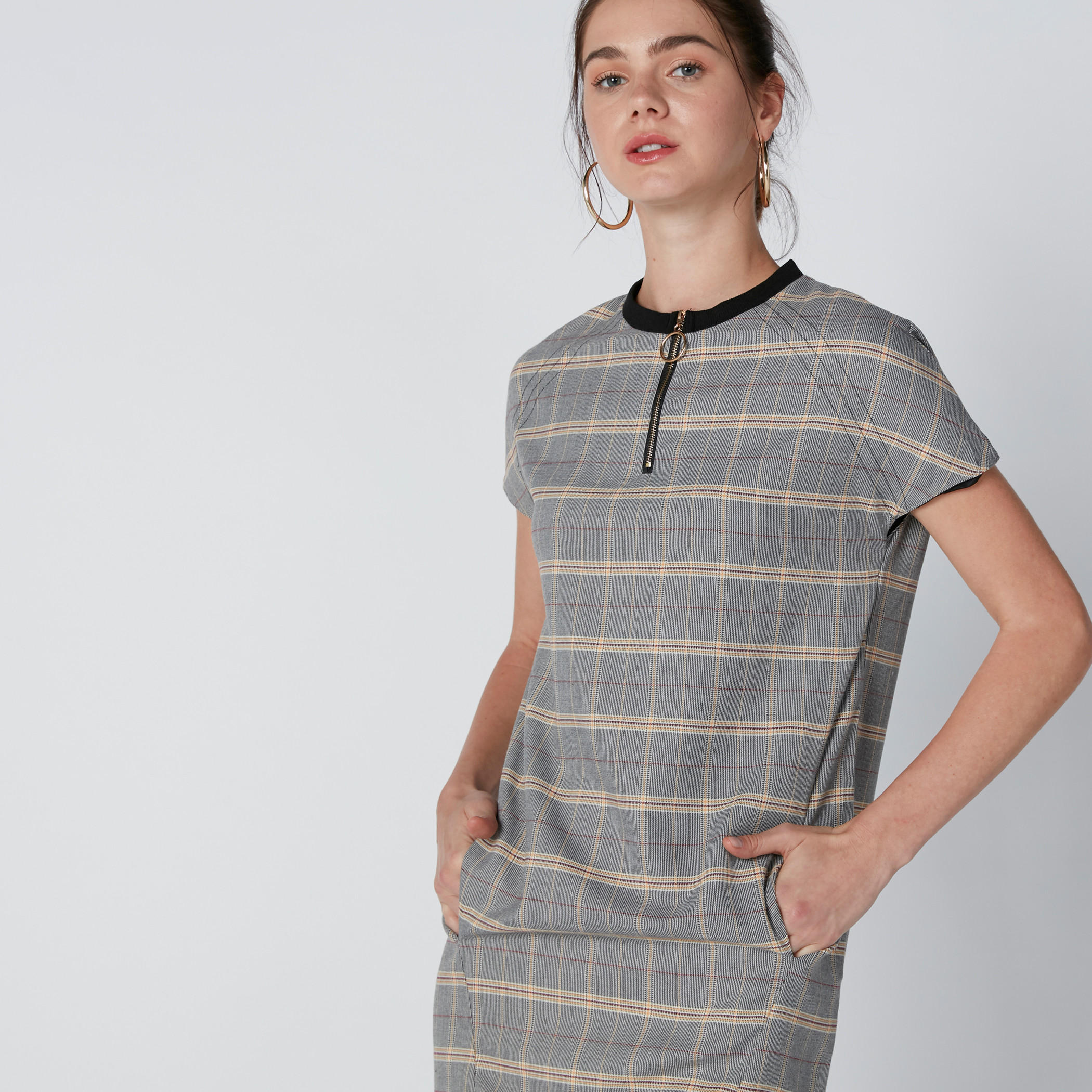 فستان ميني كاروهات بجيوب وسحّاب-women-clothing-dresses-image-3