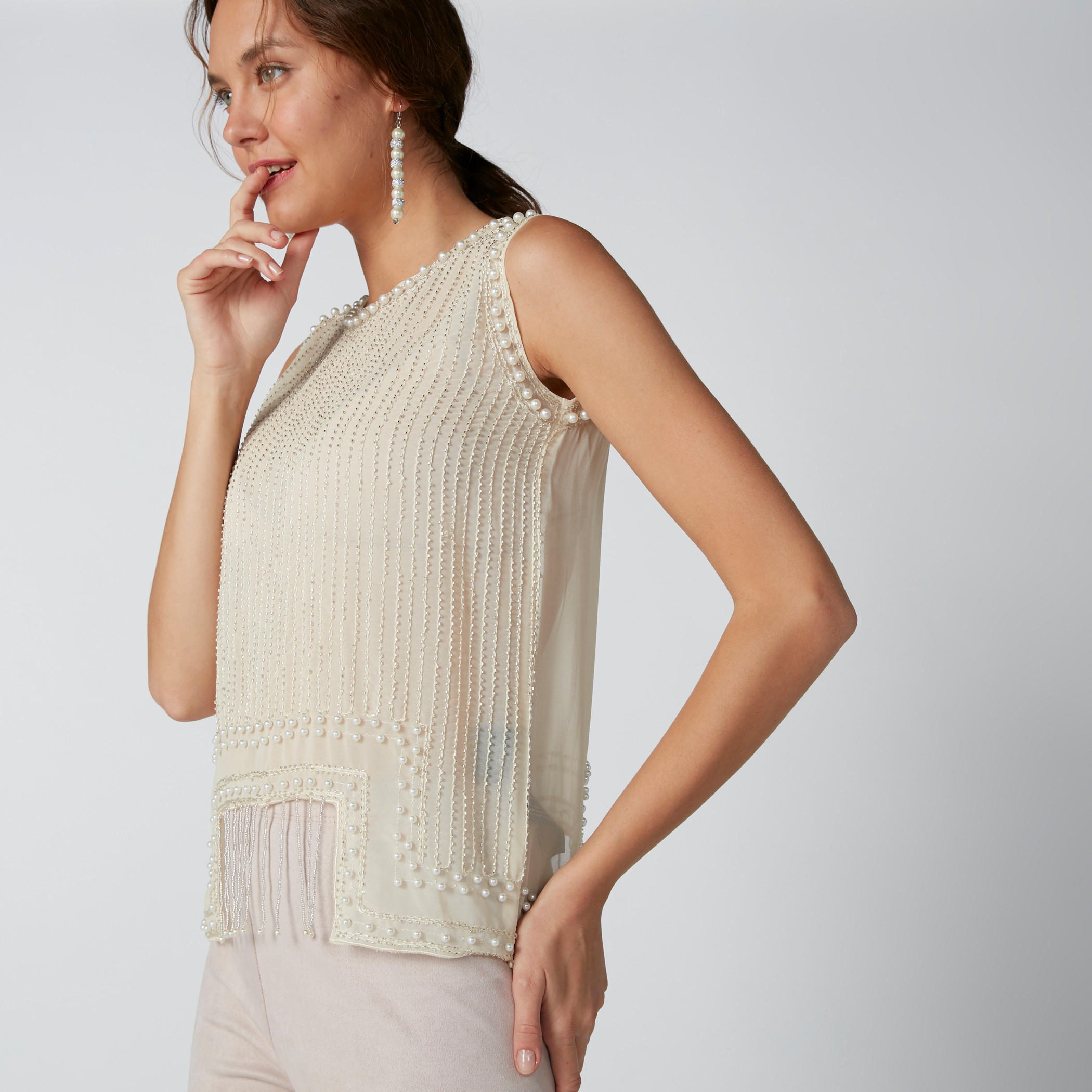 Embellished Sleeveless Top with Round Neck-women-clothing-shirtsandblouses-blouses-image-1