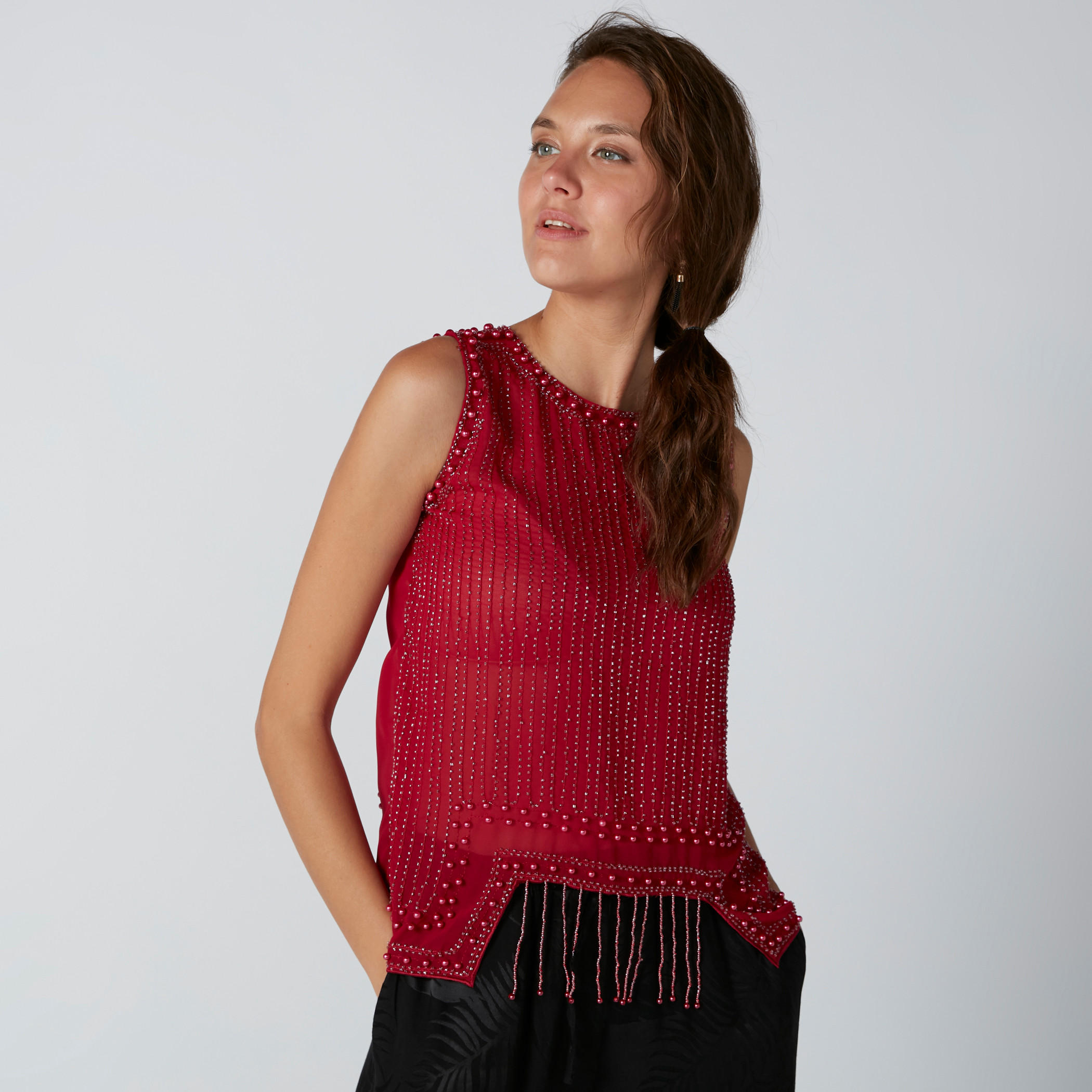 Embellished Sleeveless Top with Round Neck-women-clothing-shirtsandblouses-blouses-image-6