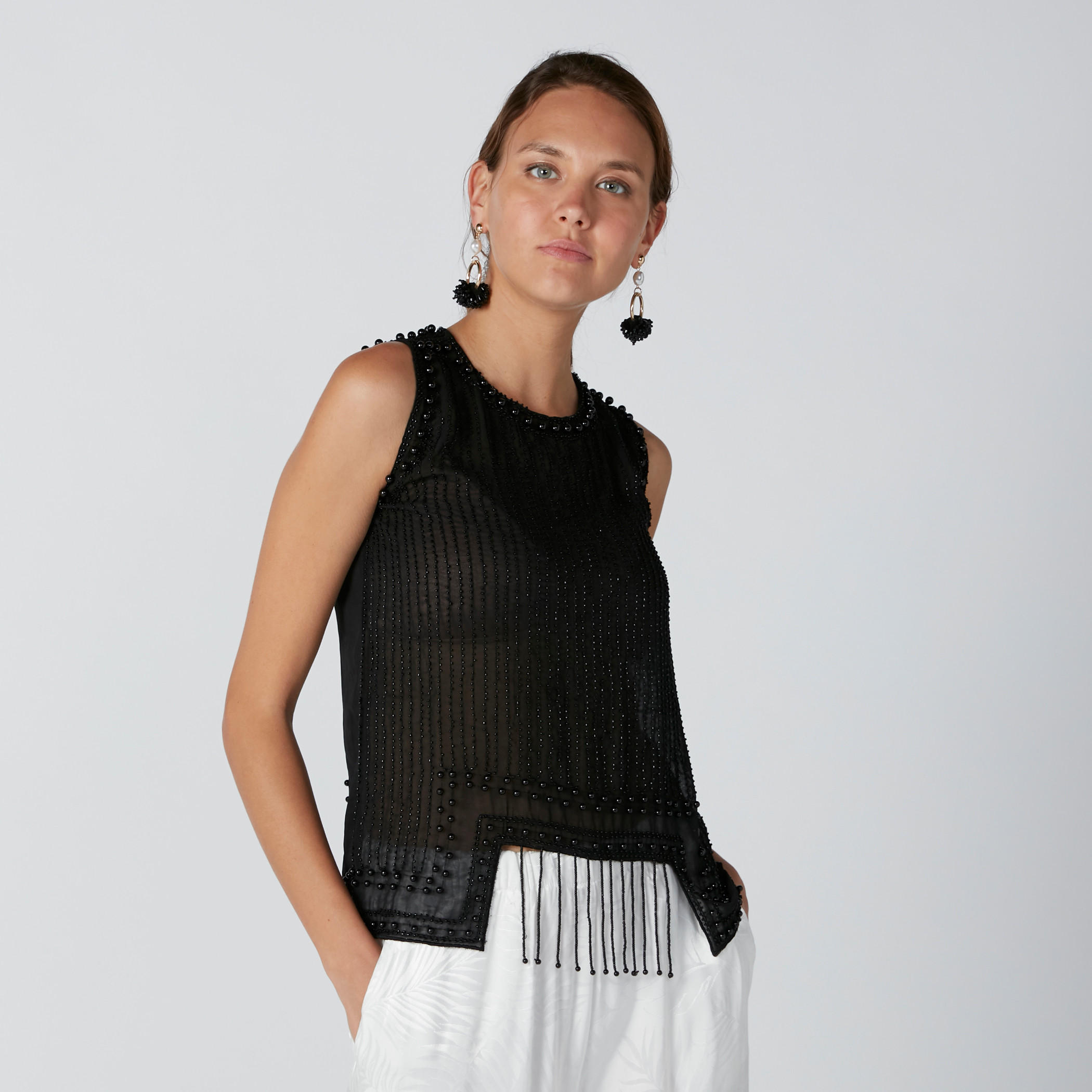 Embellished Sleeveless Top with Round Neck-women-clothing-shirtsandblouses-blouses-image-14