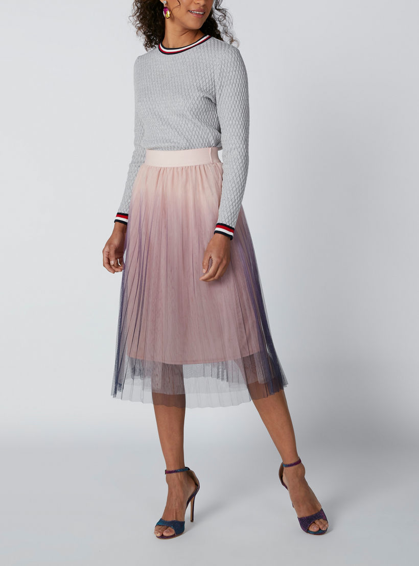 تنورة متوسطة الطول بخصر مطّاطي وتفاصيل دانتيل-women-clothing-bottoms-skirts-image-4