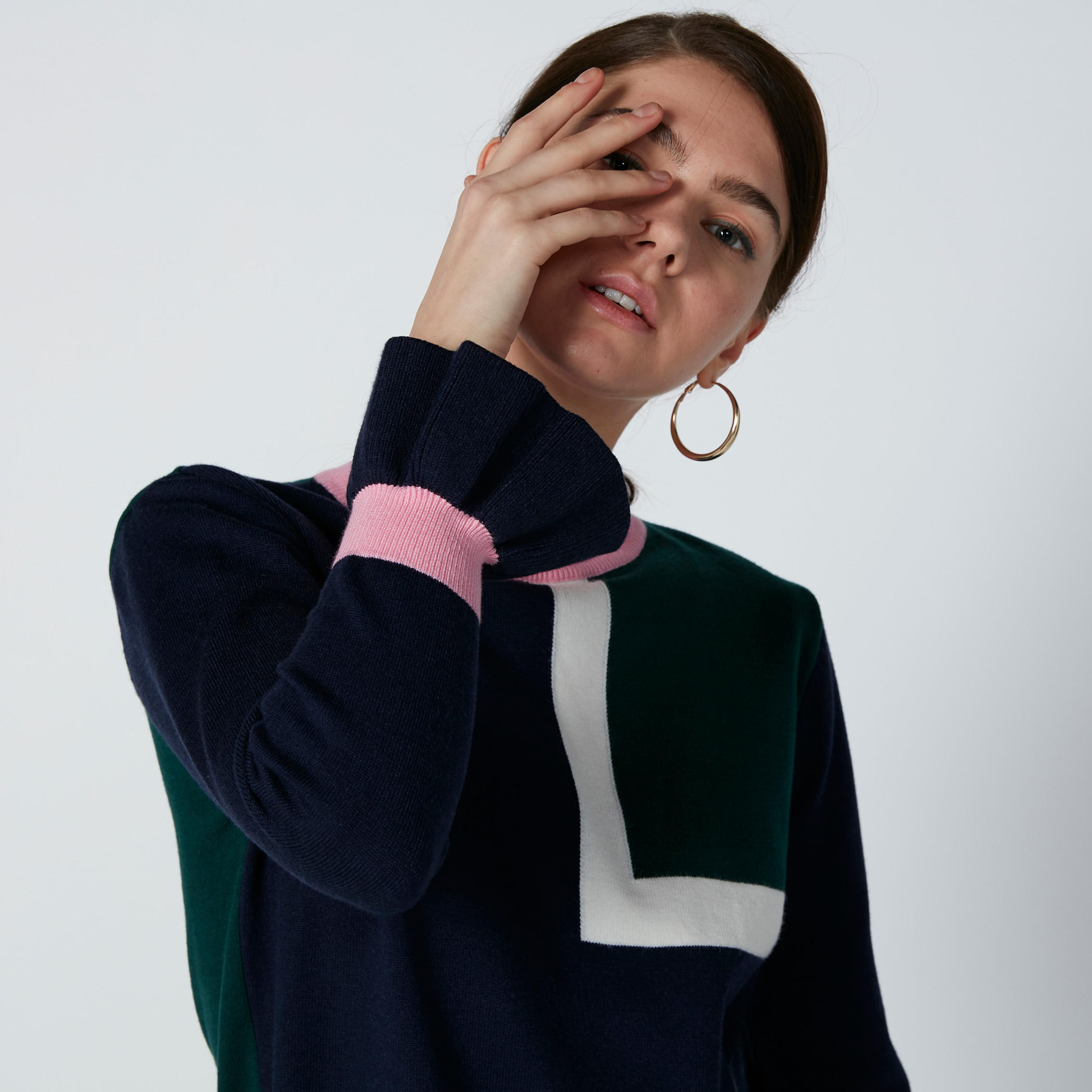 Printed Sweater with High Neck and Long Sleeves-women-clothing-cardigansandjumpers-jumpers-image-1