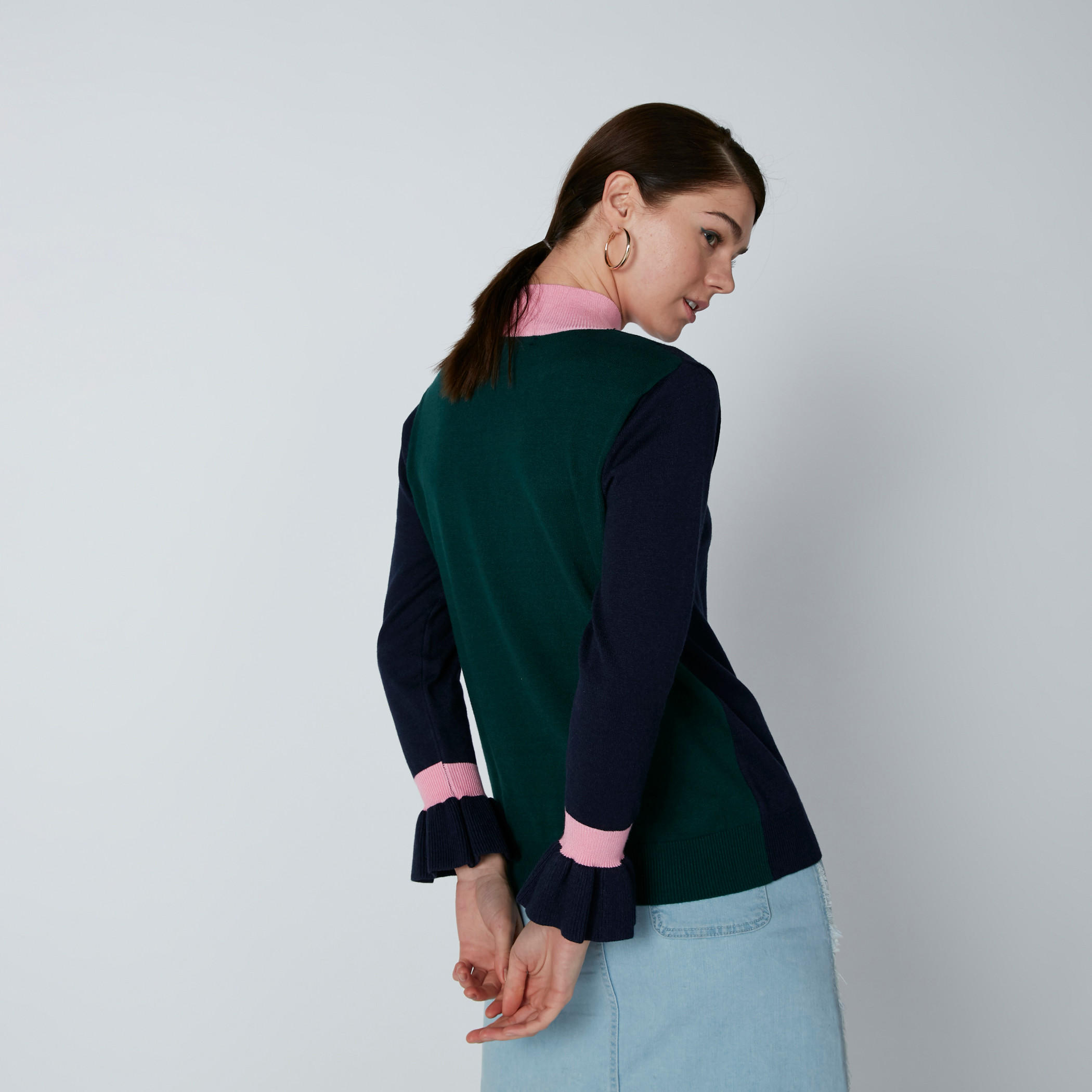 Printed Sweater with High Neck and Long Sleeves-women-clothing-cardigansandjumpers-jumpers-image-2