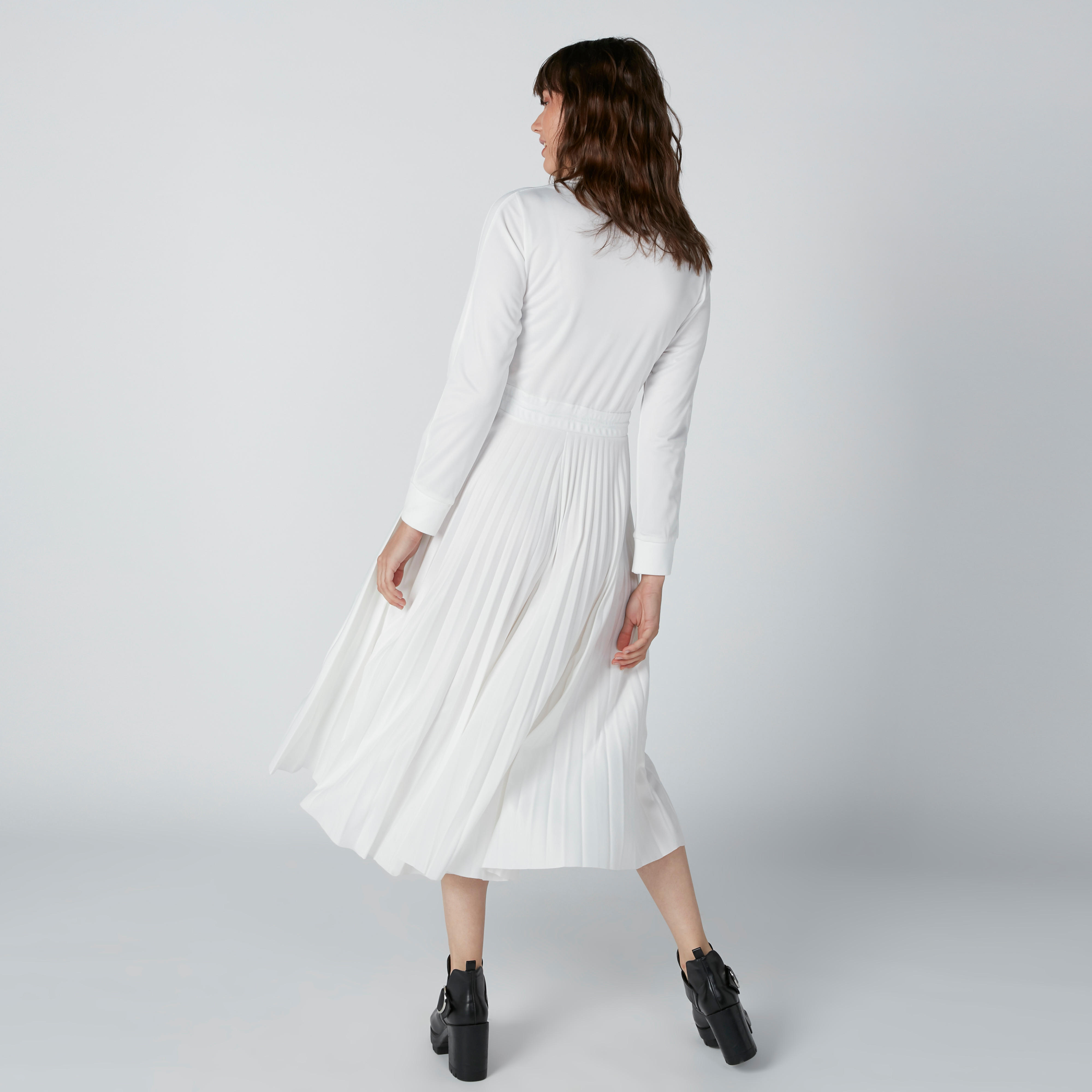 فستان إيه لاين متوسط الطول بتفاصيل كشكش وسحّاب ورباط إغلاق-women-clothing-dresses-image-2