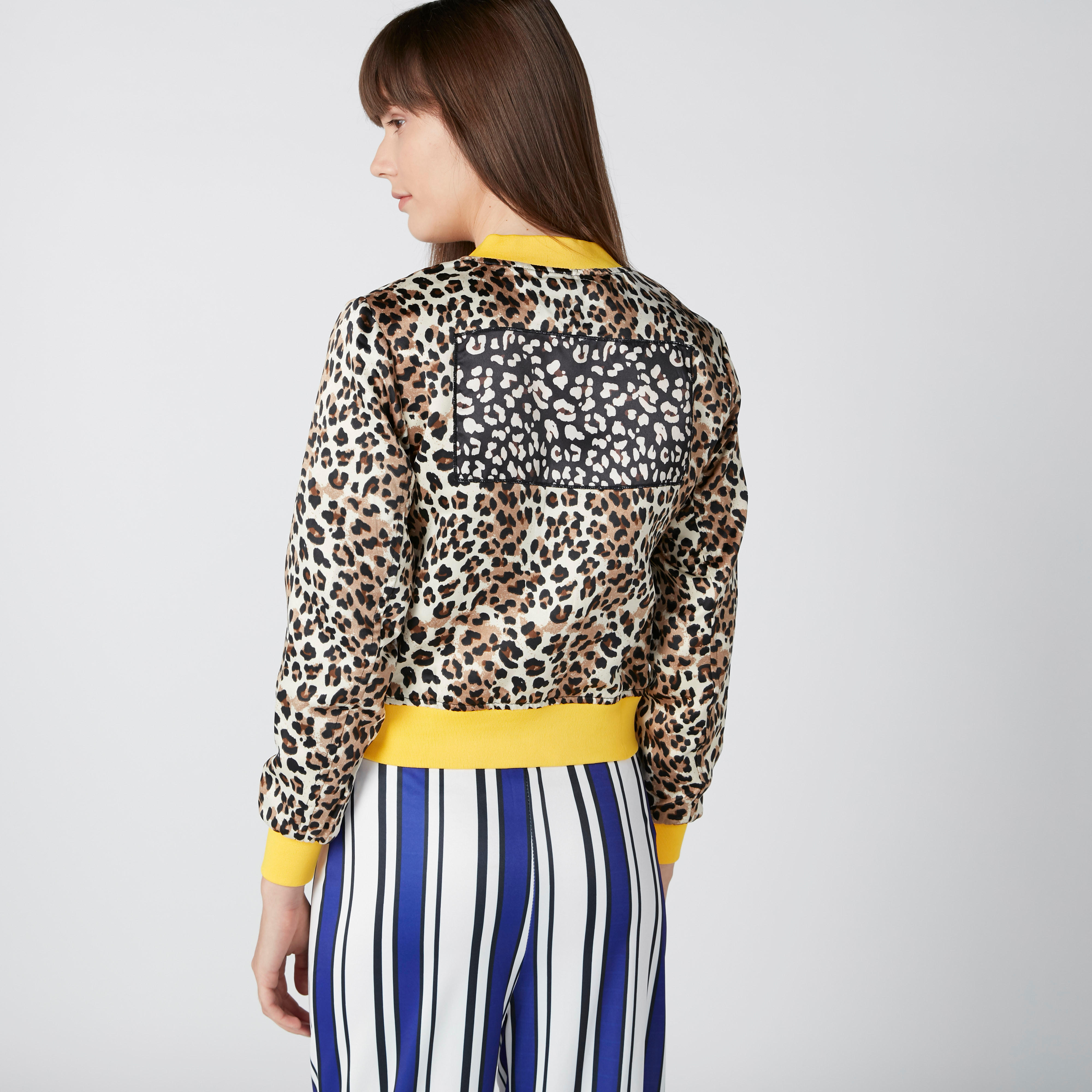 Printed Bomber Jacket with Long Sleeves and Zip Closure-women-winterwear-coatsandjackets-jackets-image-1