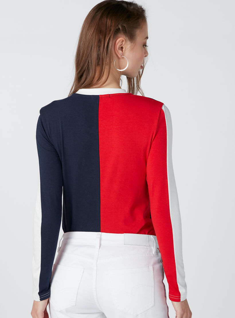 تيشيرت بياقة مستديرة وأكمام طويلة-women-clothing-tshirts-image-1