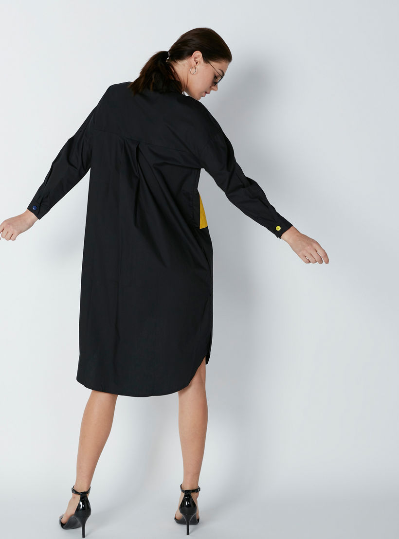 فستان قميص بحوّاف غير مستويّة وجيوب-women-clothing-dresses-image-2