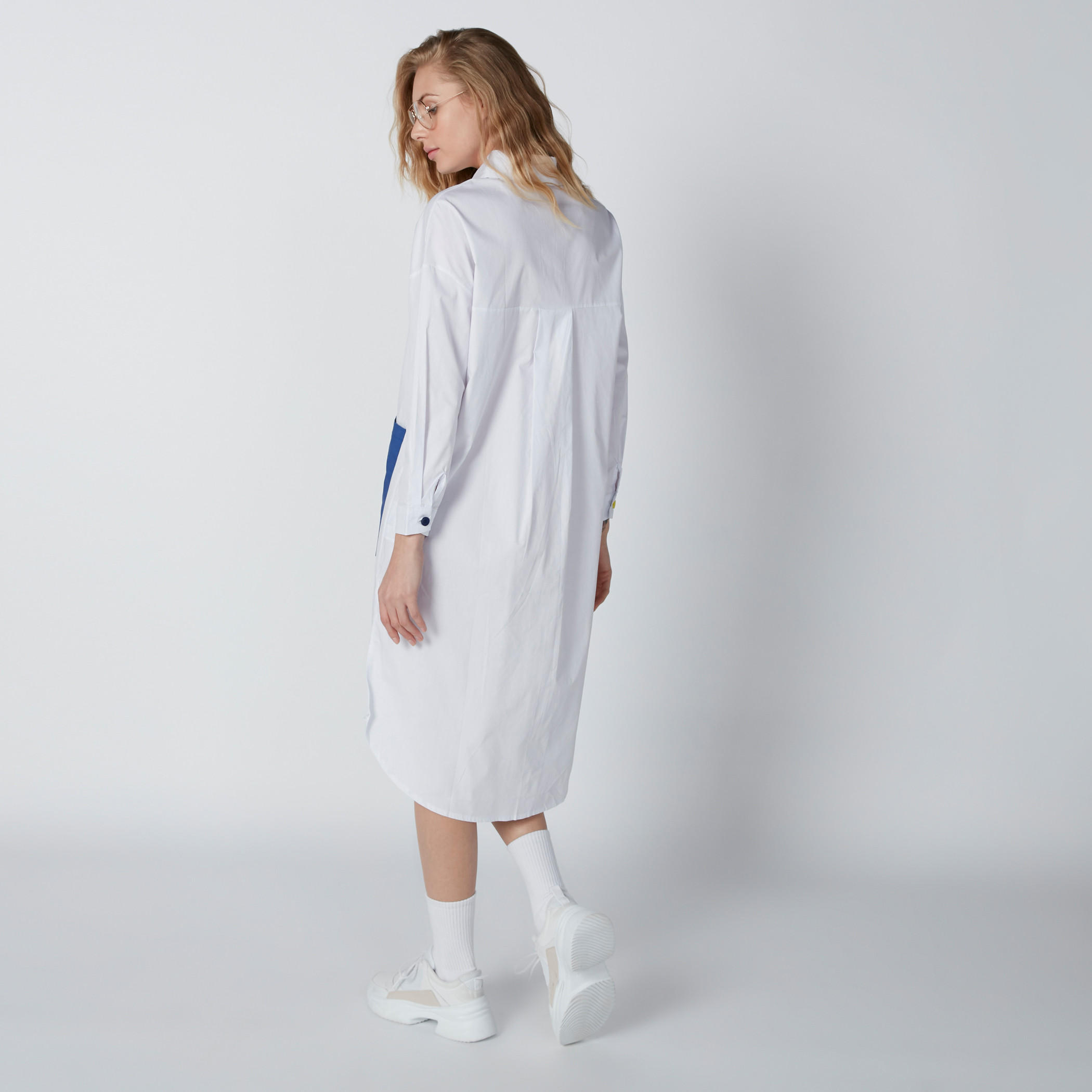 Pocket Detail Shirt Dress with Long Sleeves and Asymmetric Hem-women-clothing-dresses-image-2