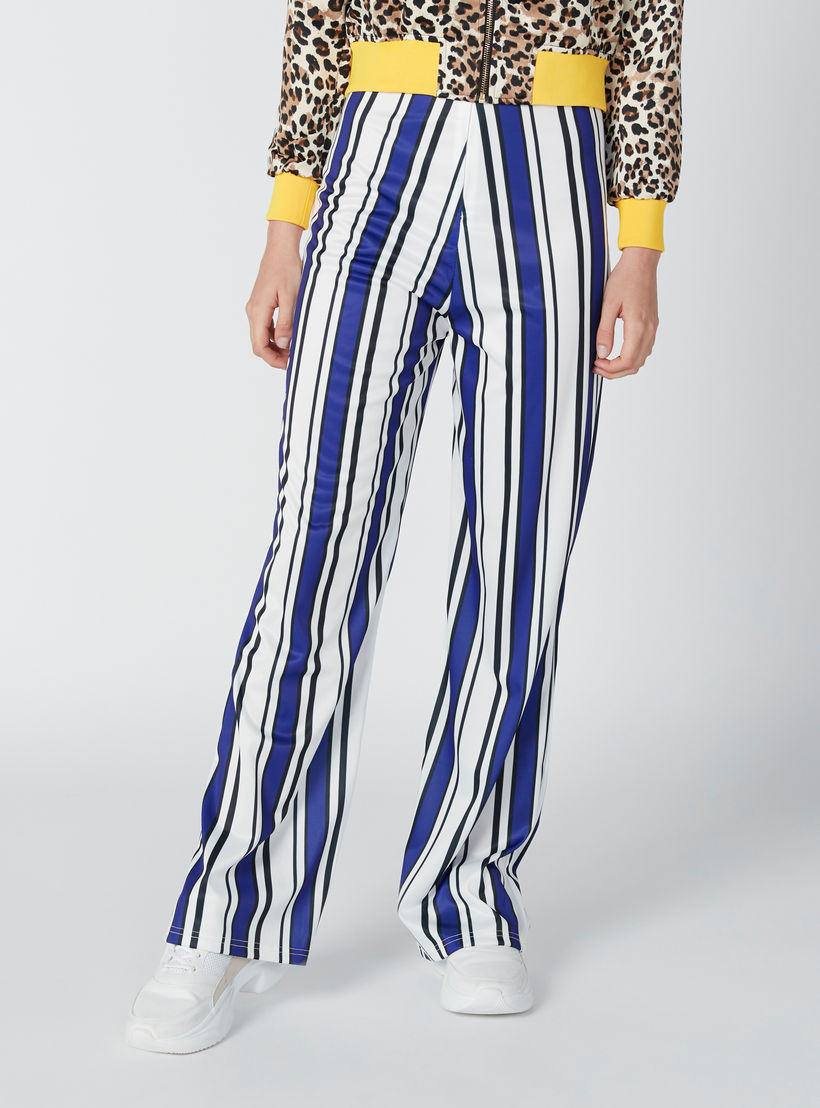 Striped Pants in Wide Fit with Elasticised Waistband-women-clothing-bottoms-trousers-image-1
