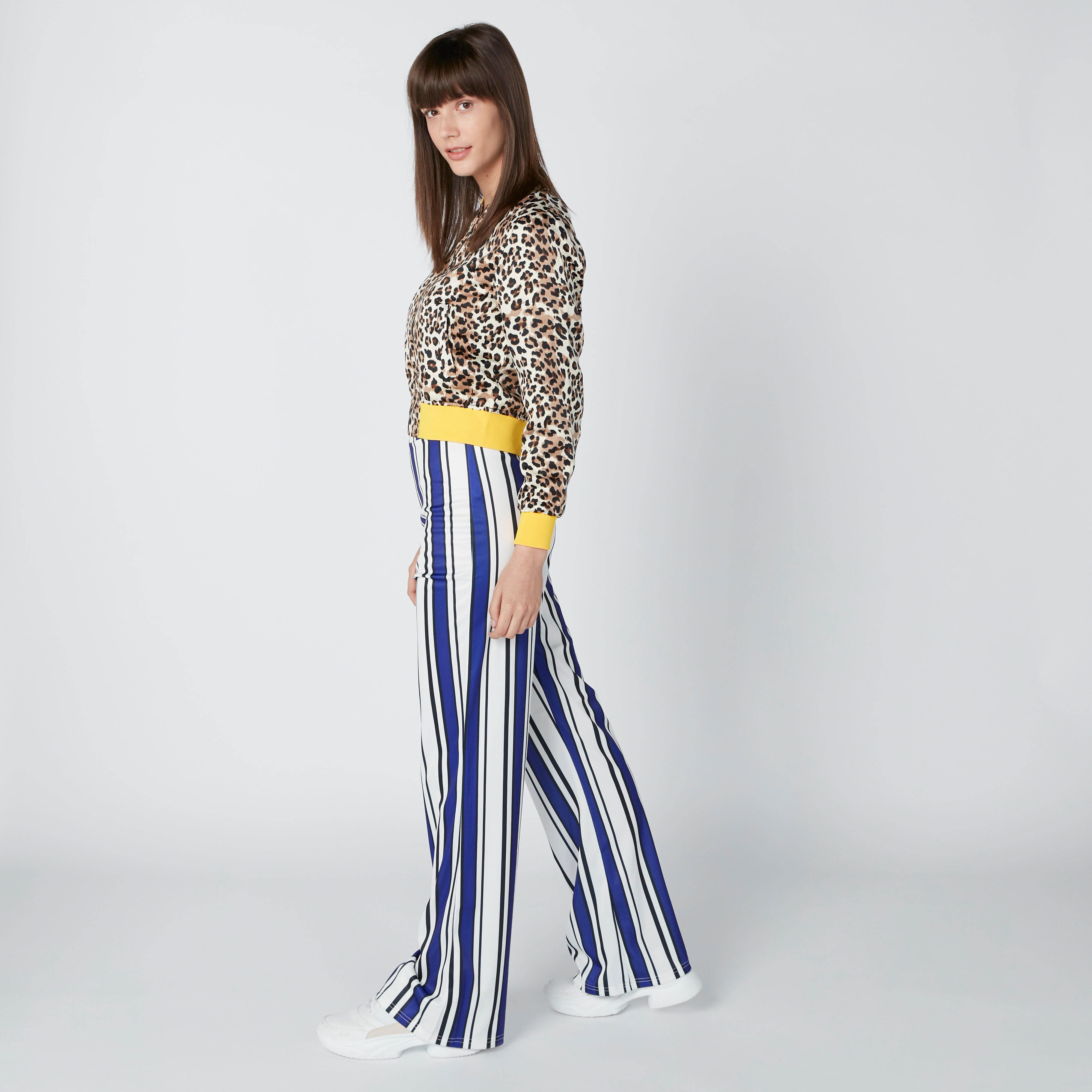 Striped Pants in Wide Fit with Elasticised Waistband-women-clothing-bottoms-trousers-image-3