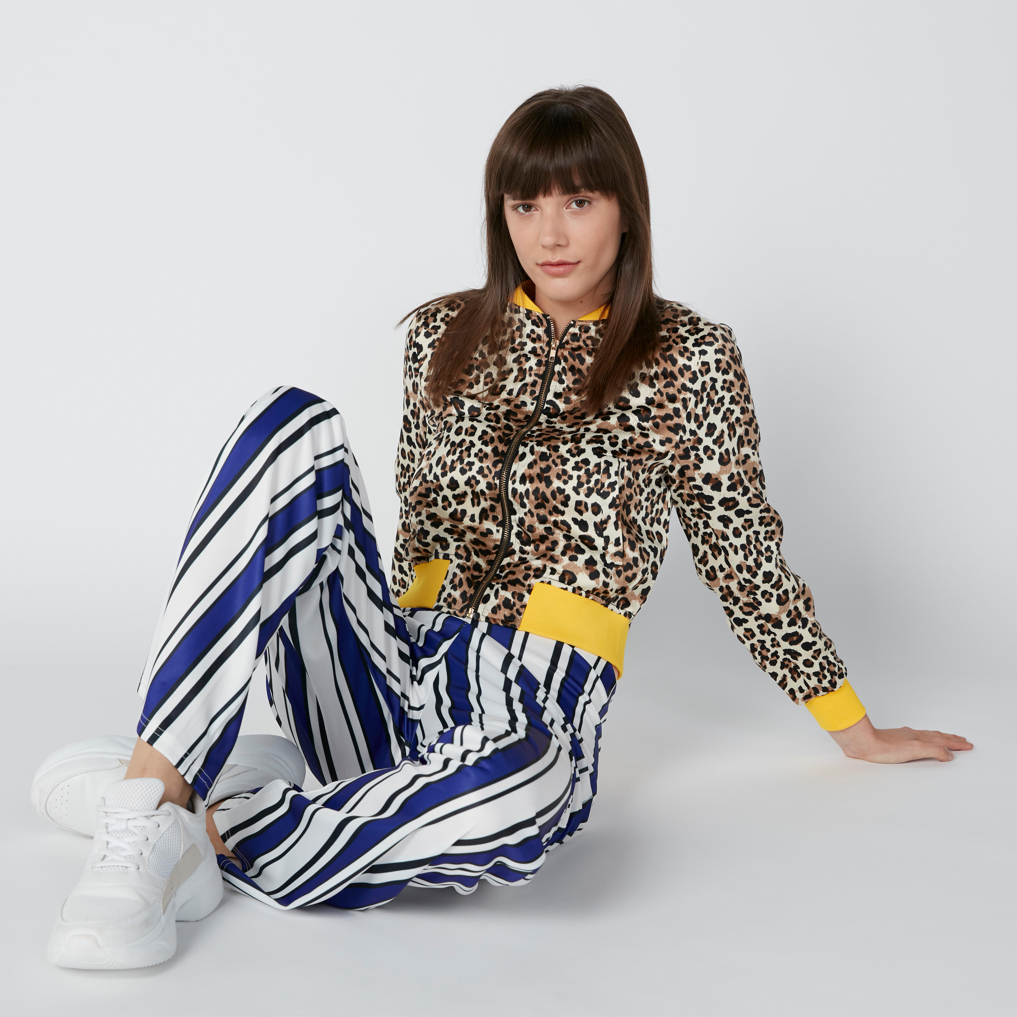 Striped Pants in Wide Fit with Elasticised Waistband-women-clothing-bottoms-trousers-image-4