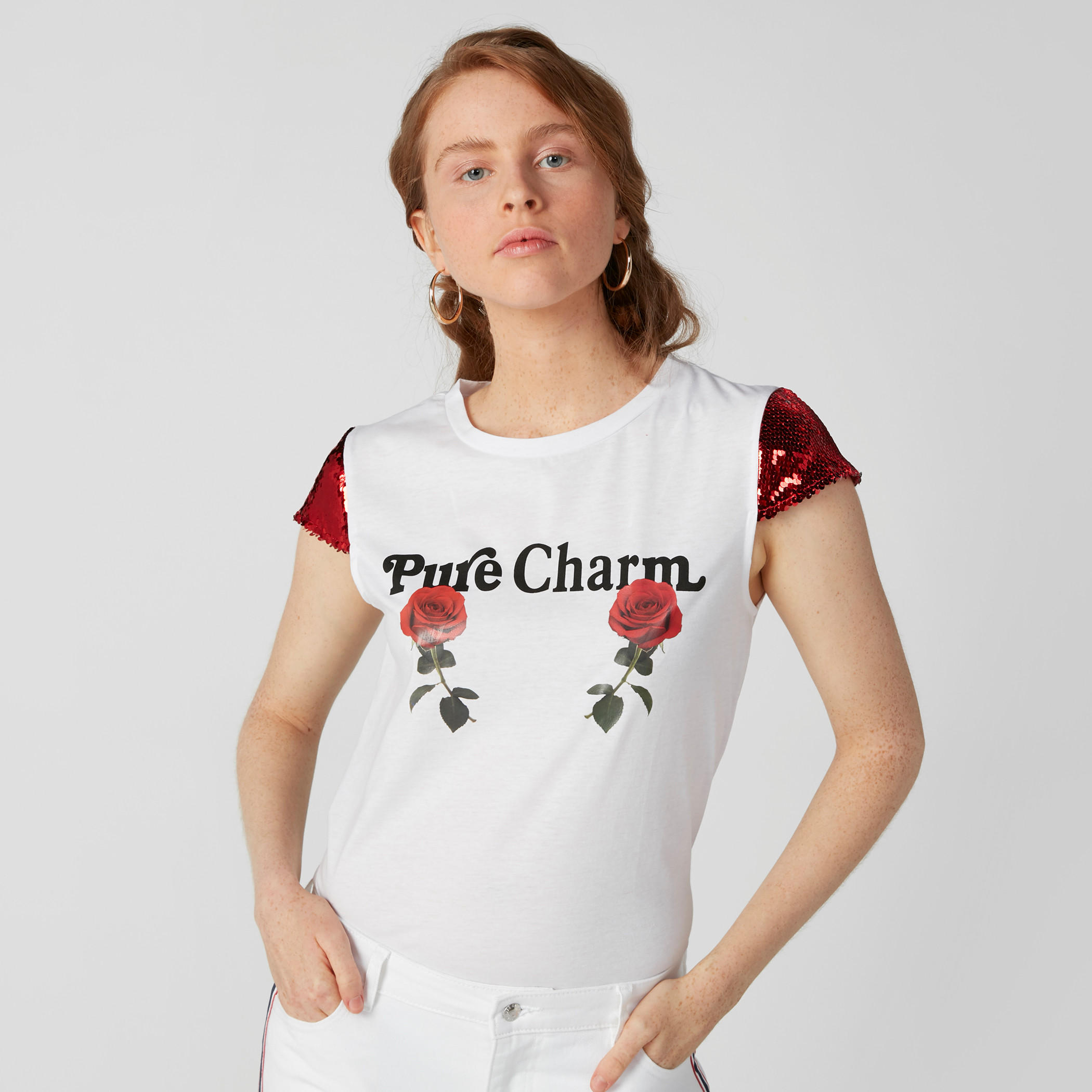 Printed Top with Sequin Detail-women-clothing-tshirts-image-3