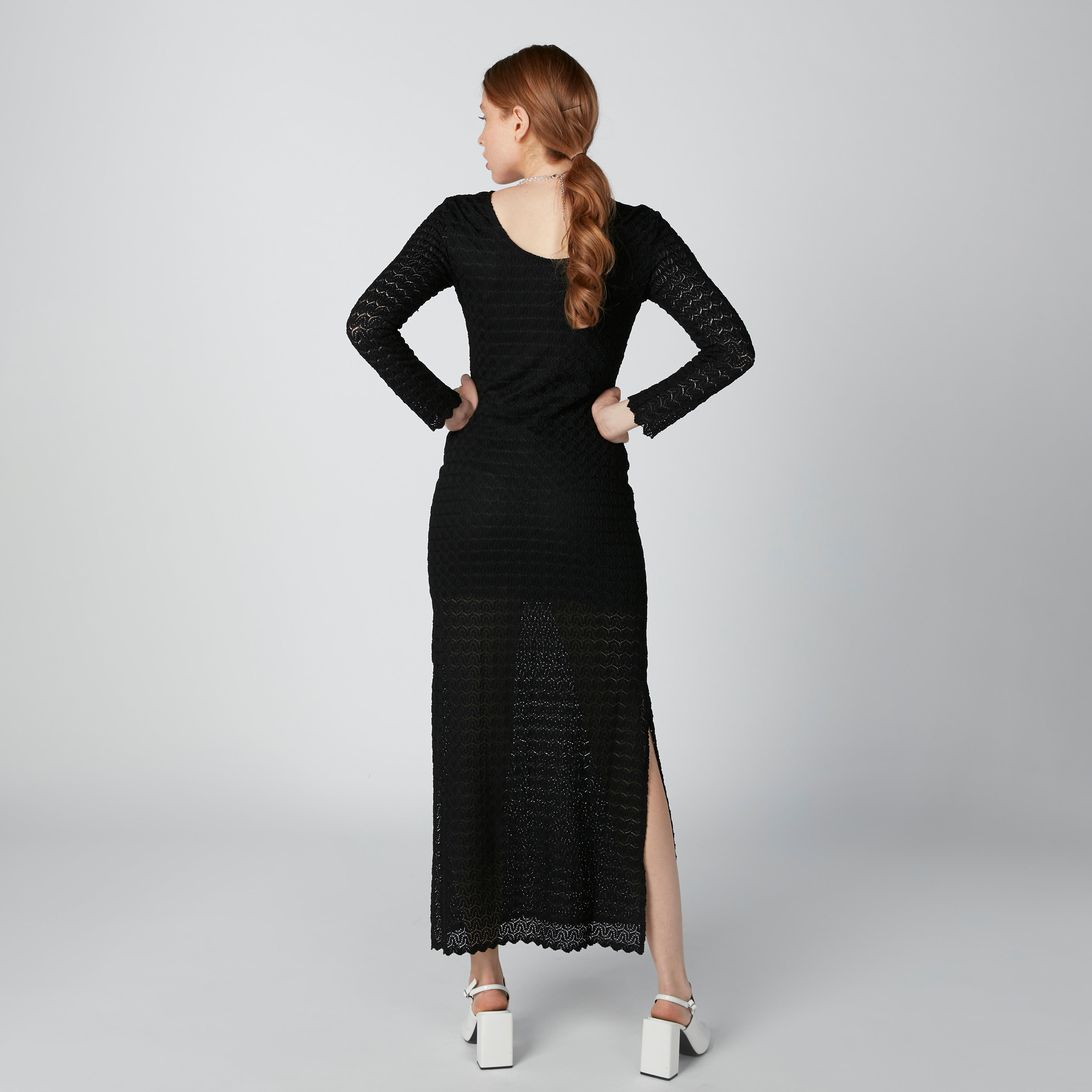 فستان طويل بأكمام طويلة وفتحة جانبية-women-clothing-dresses-image-2