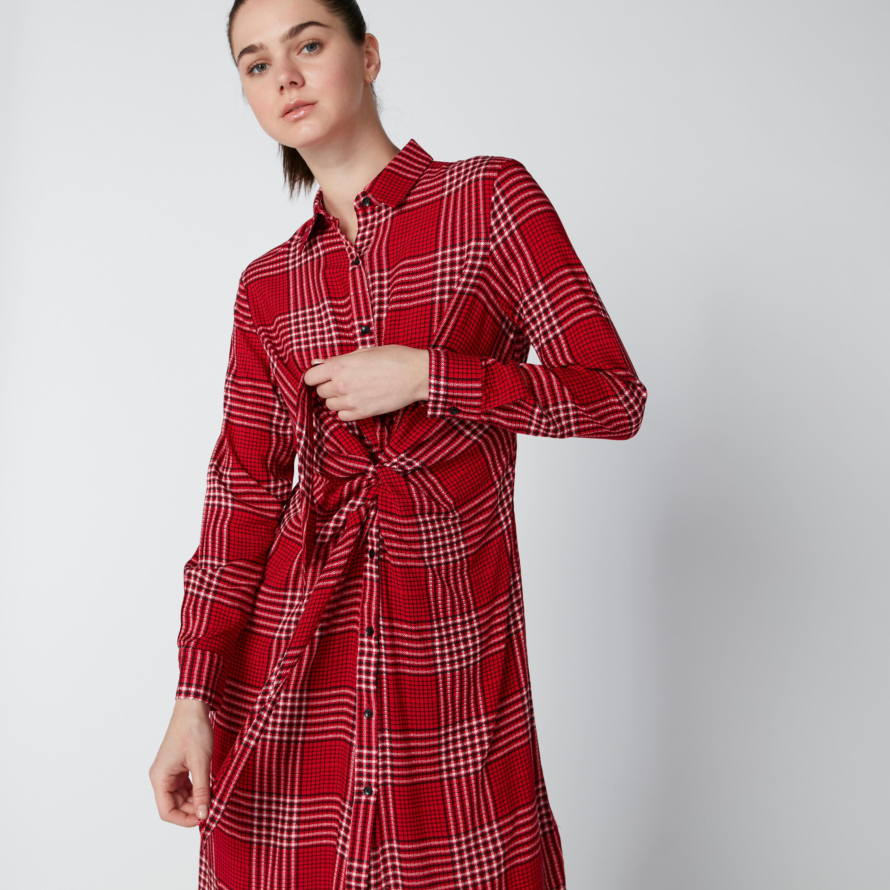 فستان قميص كاروهات برباط-women-clothing-dresses-image-4