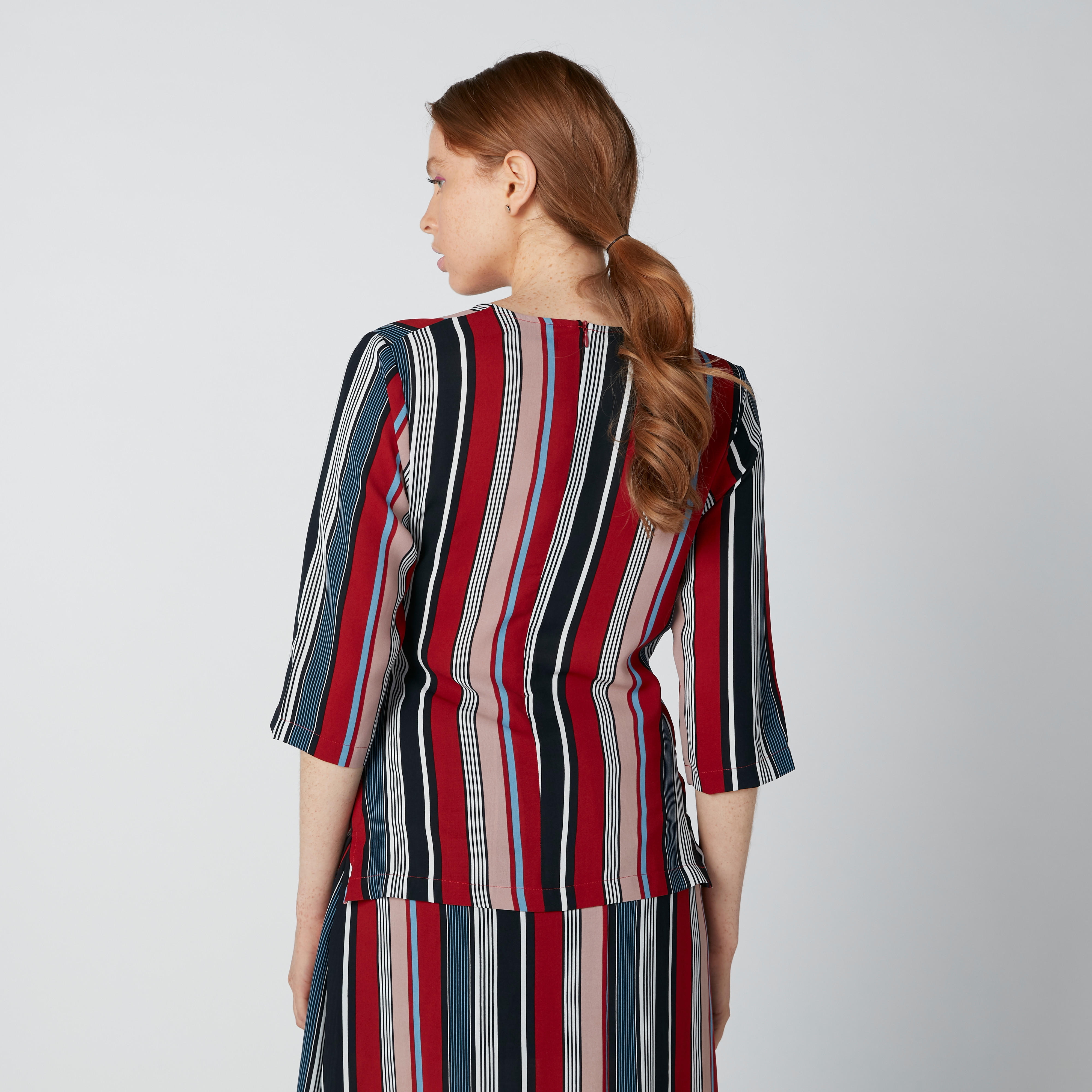بلوزة مقلّمة بأكمام 3/4 وأربطة-women-clothing-shirtsandblouses-blouses-image-2