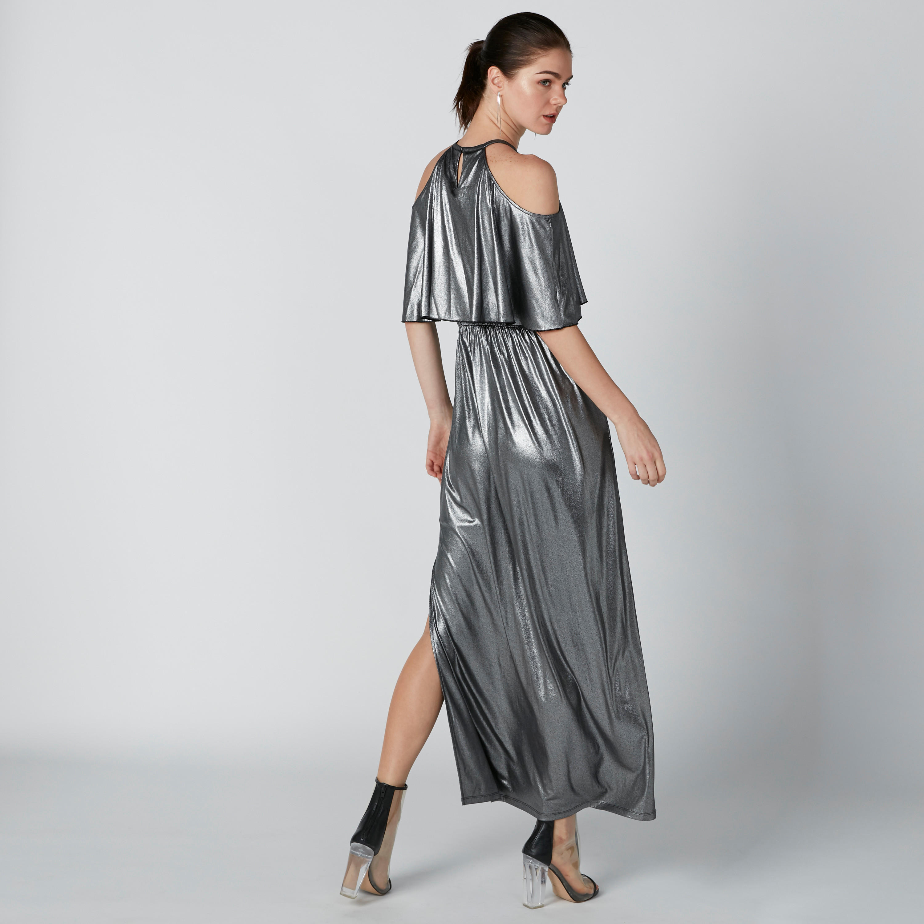 فستان طويل إيه لاين بأكتاف منسدلة وفتحة جانبية-women-clothing-dresses-image-2