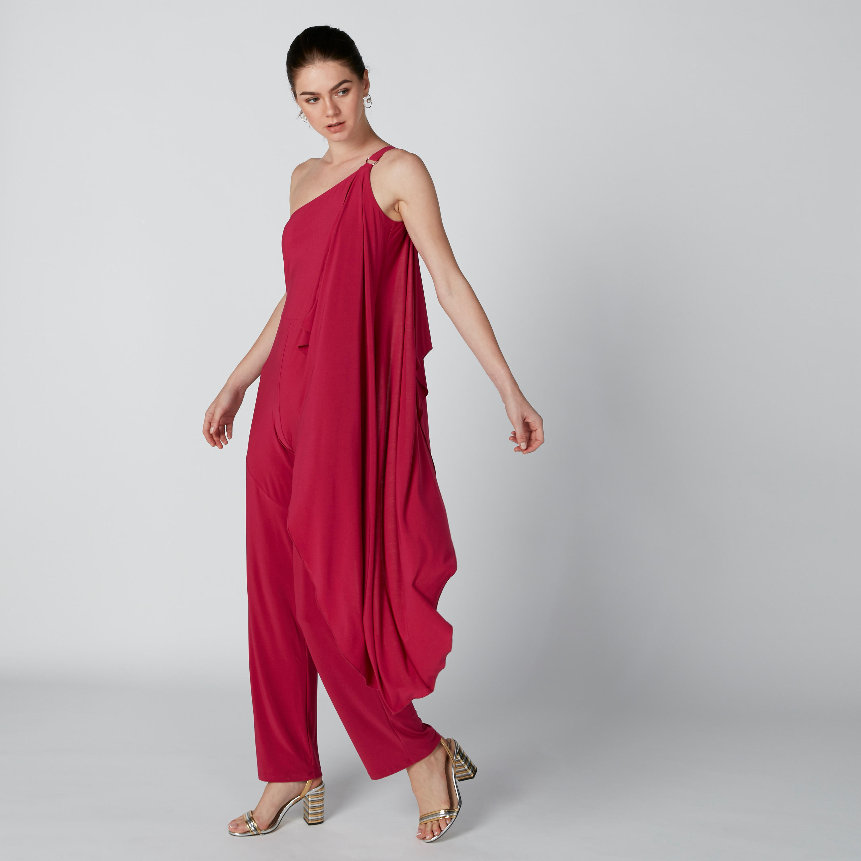 أفرول بكتف واحد وتفاصيل كشكش وحلقات-women-clothing-jumpsuits-image-1