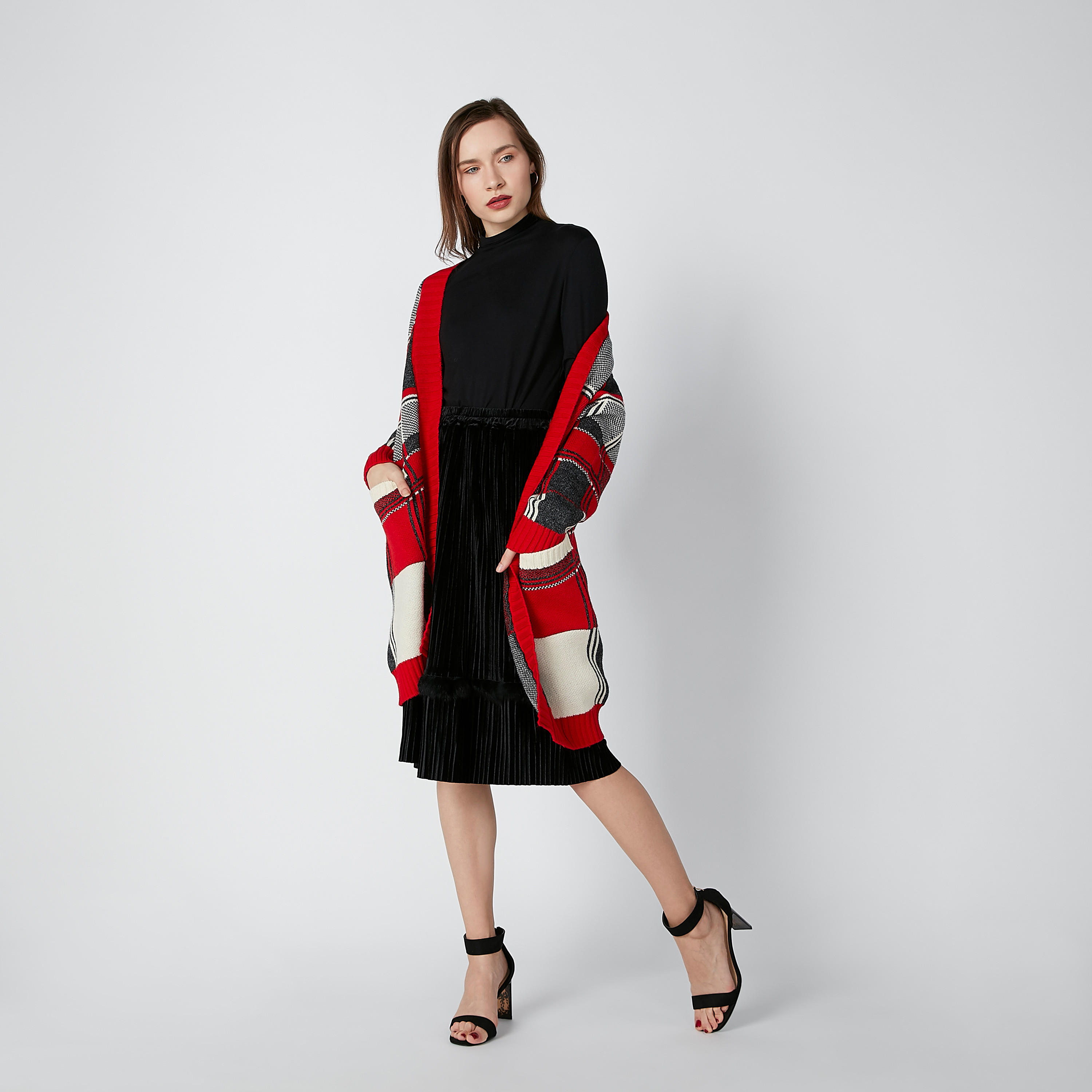 Textured Midi A-Line Skirt with Plush Detail-women-clothing-bottoms-skirts-image-1